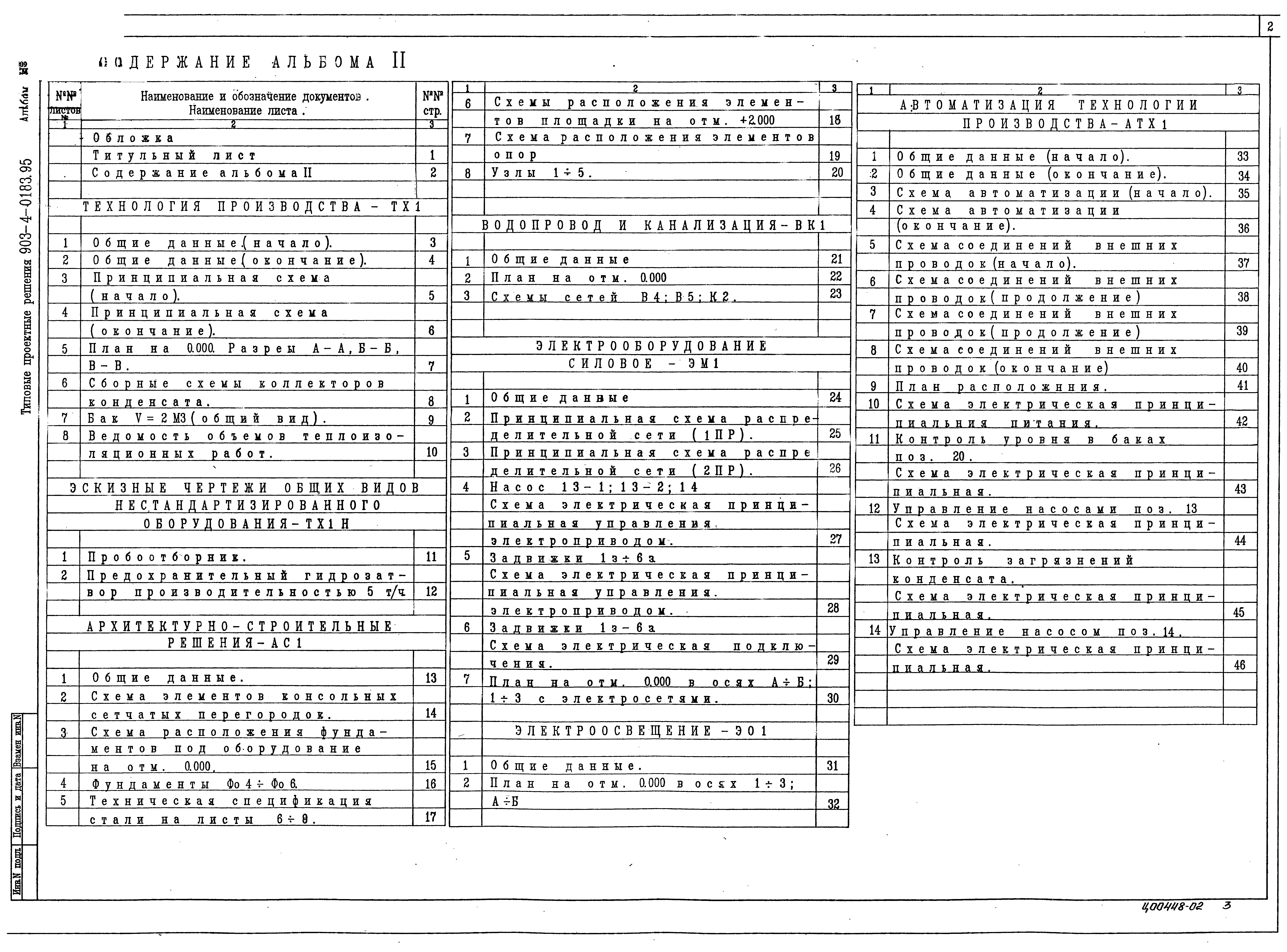 Типовые проектные решения 903-4-0183.95