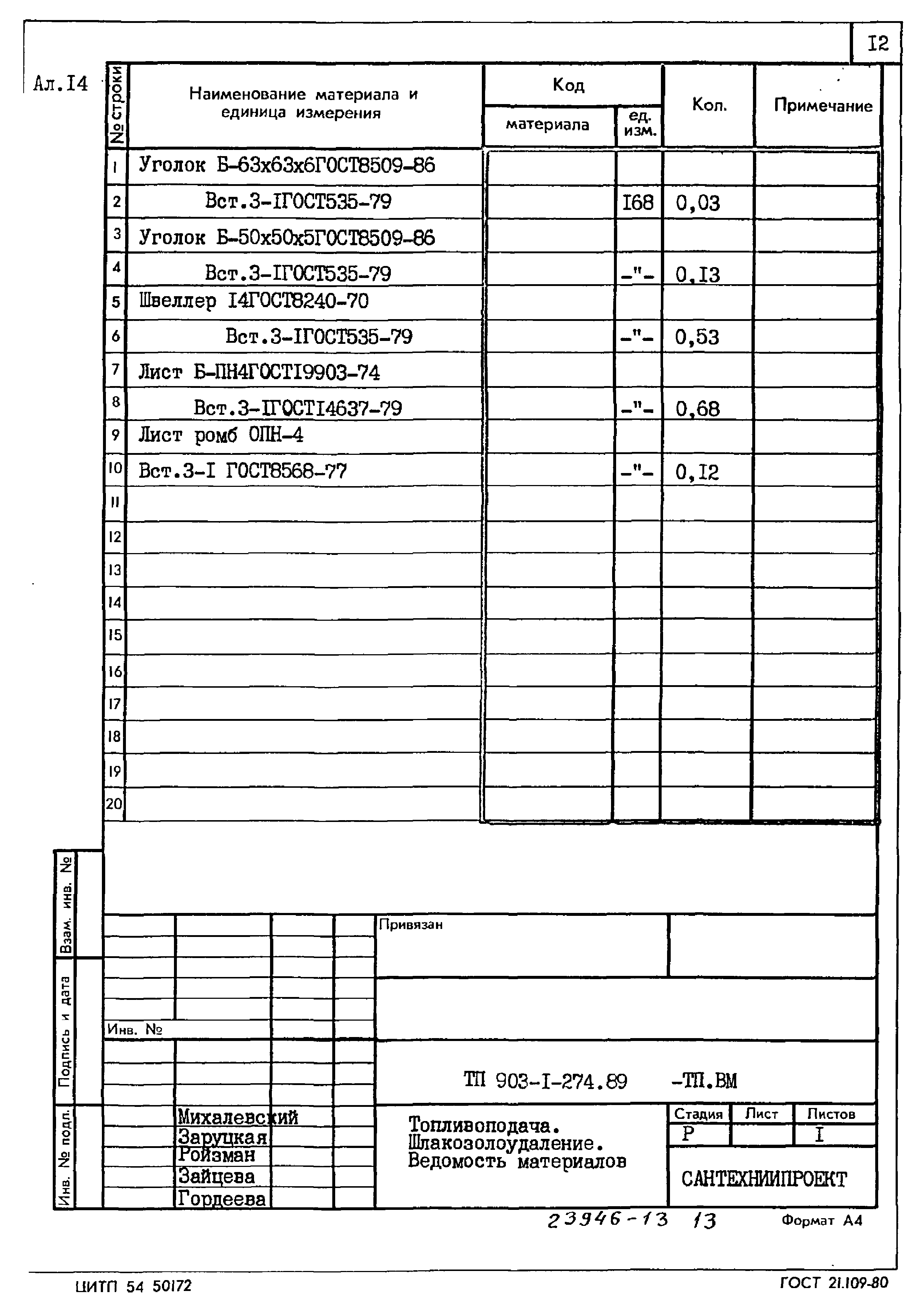 Типовой проект 903-1-274.89