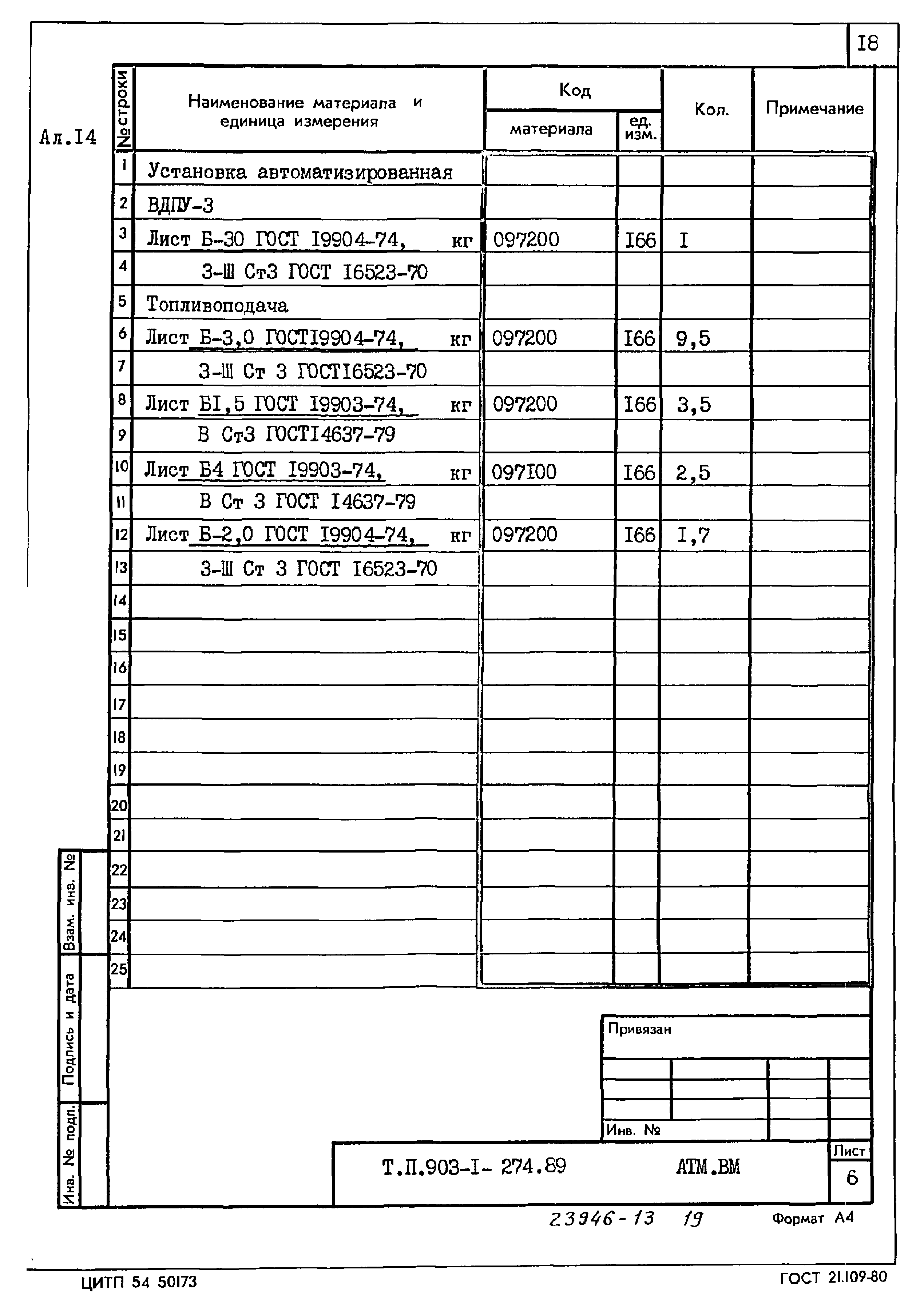 Типовой проект 903-1-274.89