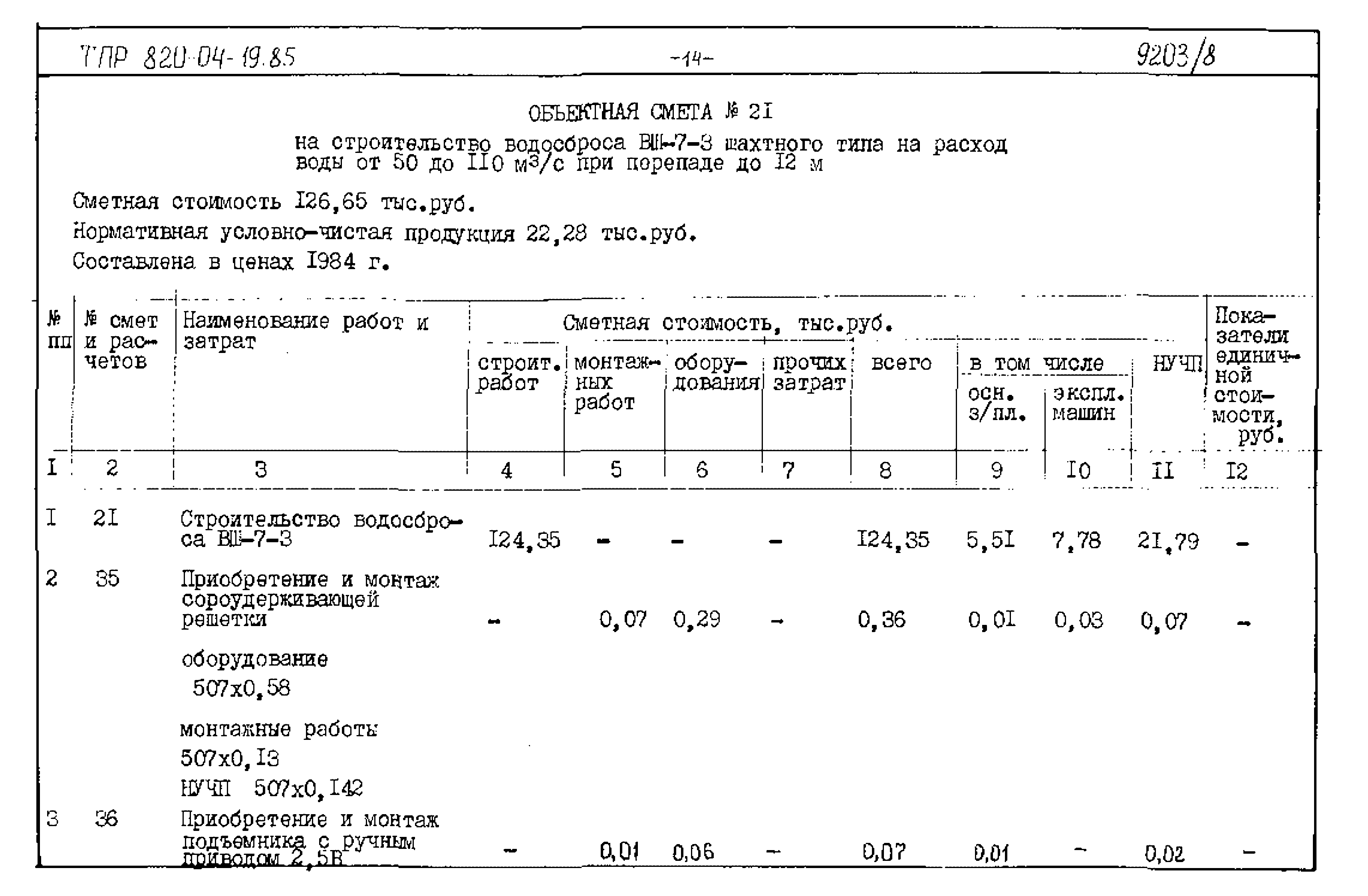 Типовые проектные решения 820-04-19.85