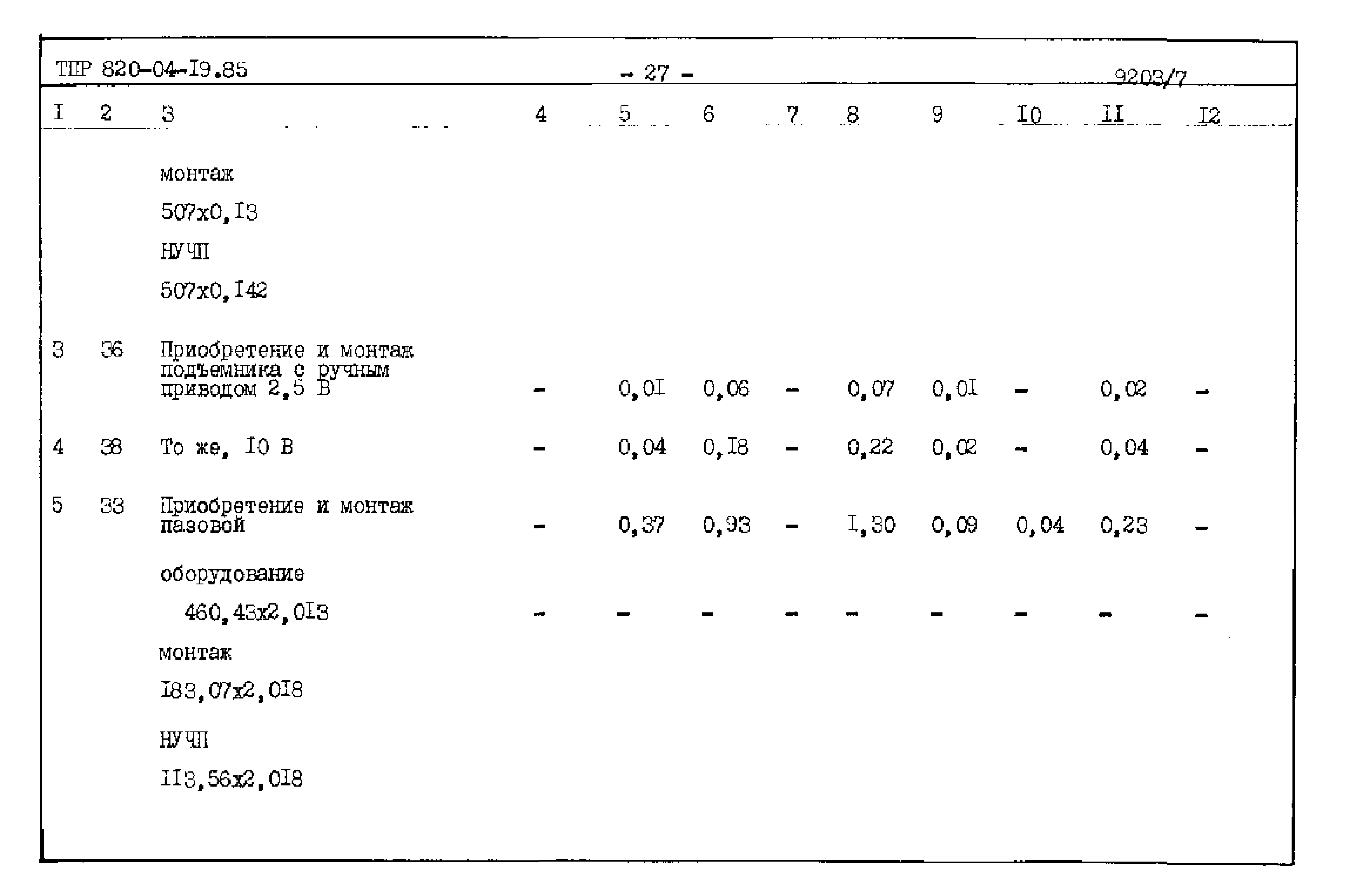 Типовые проектные решения 820-04-19.85