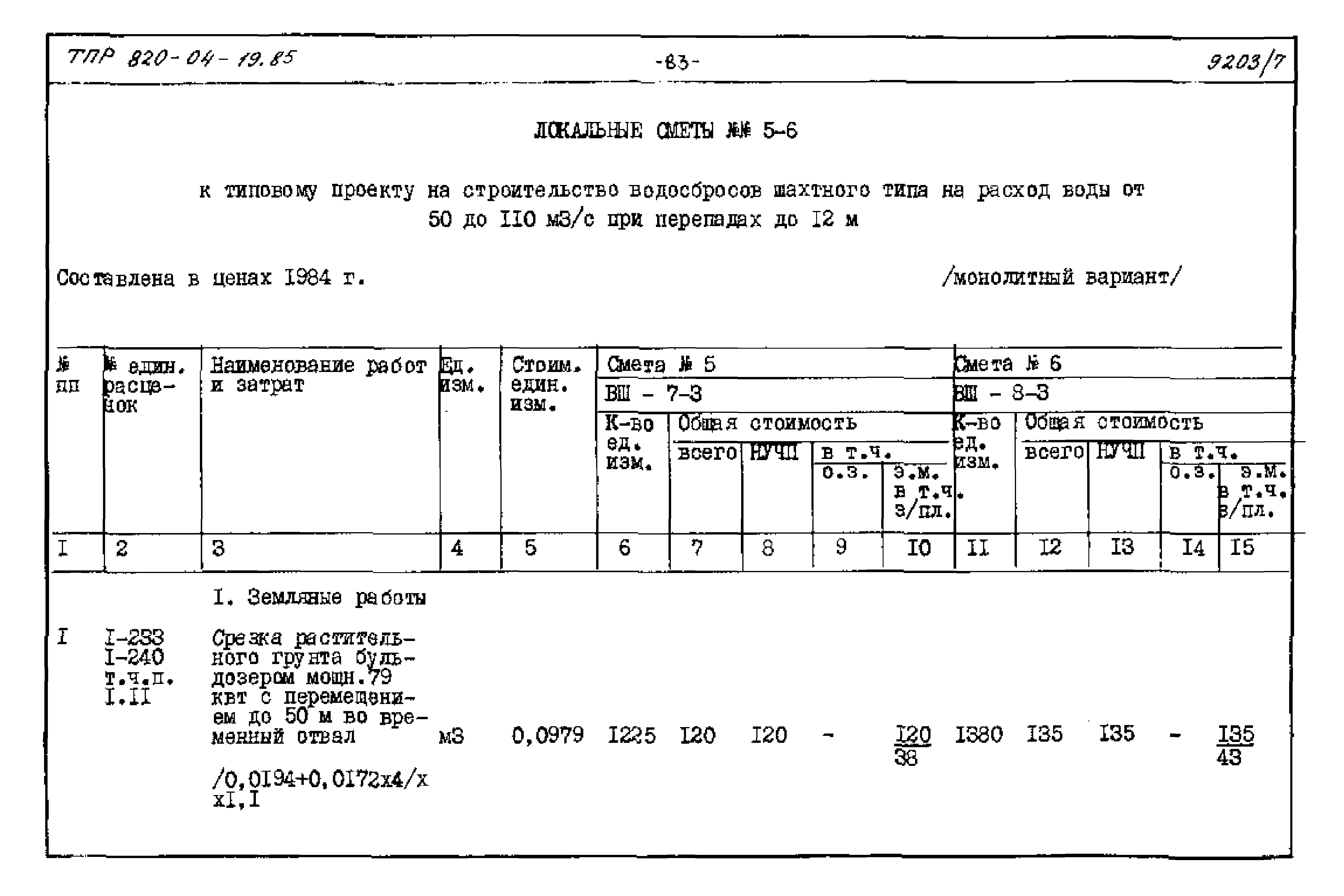 Типовые проектные решения 820-04-19.85