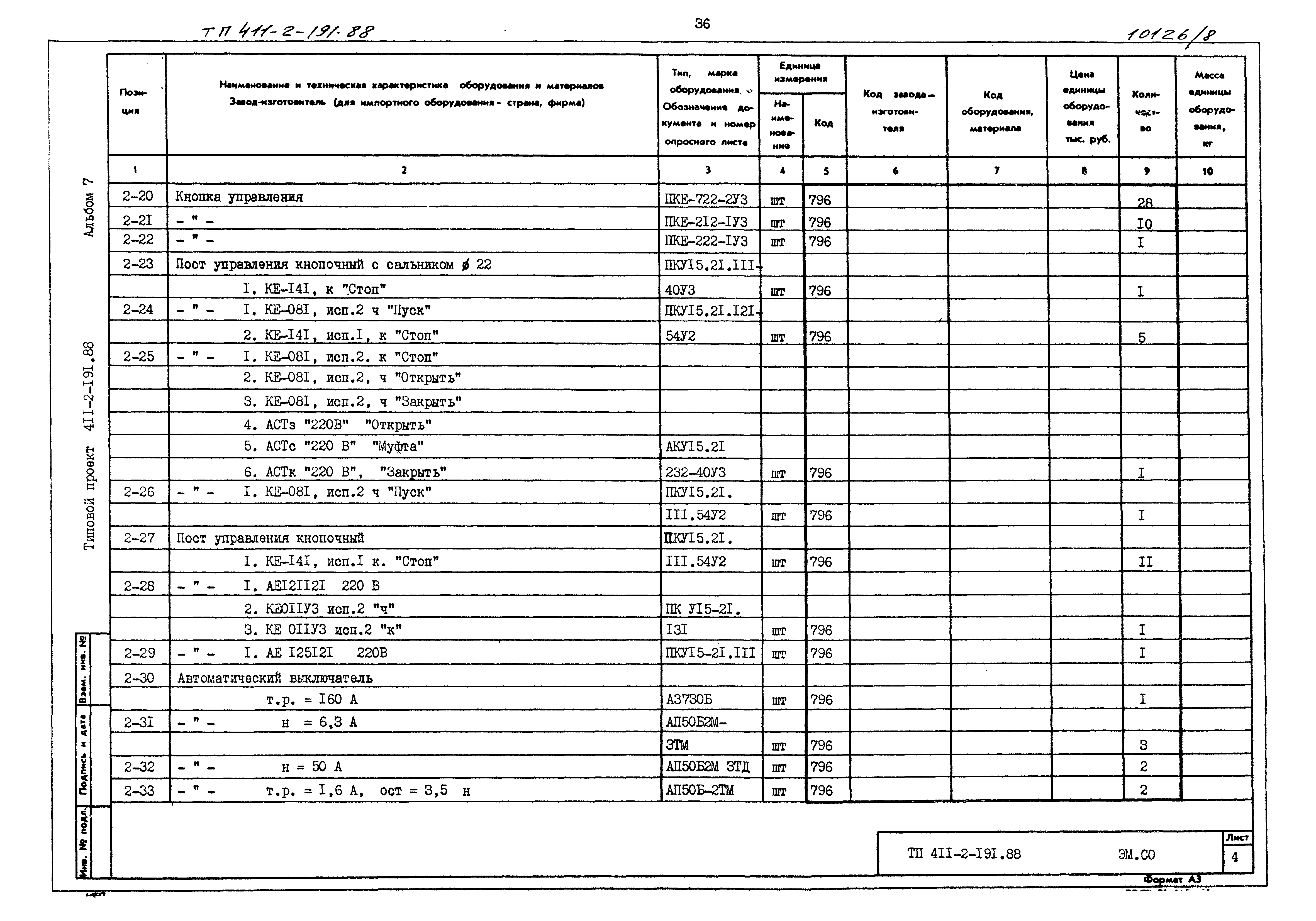 Типовой проект 411-2-191.88