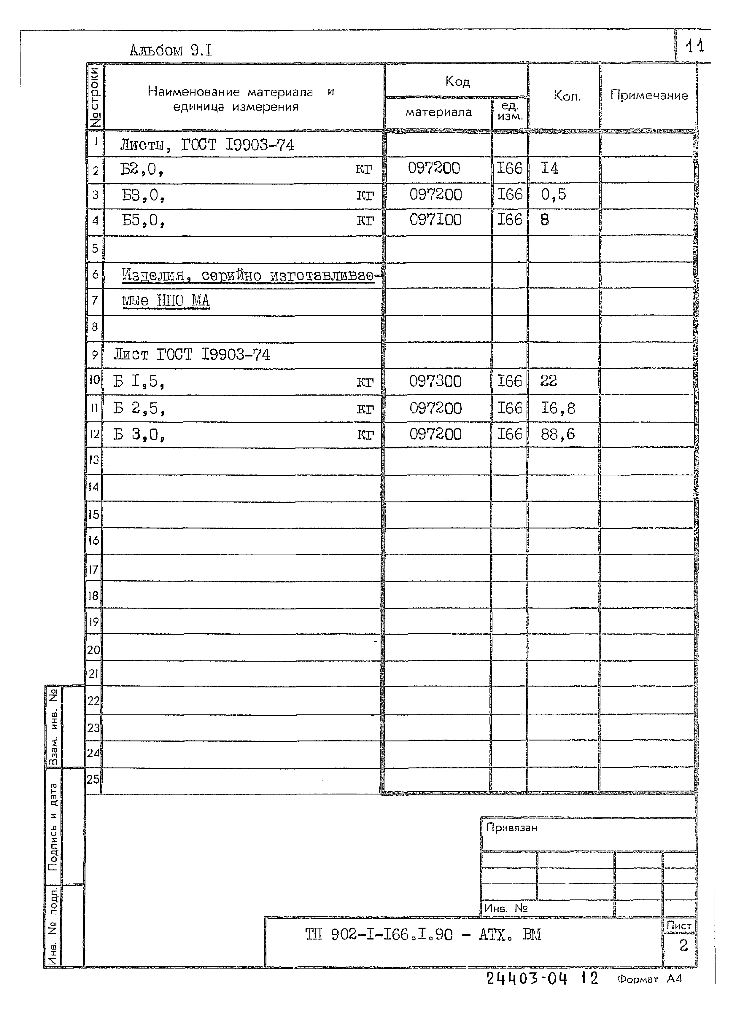 Типовой проект 902-1-166.1.90