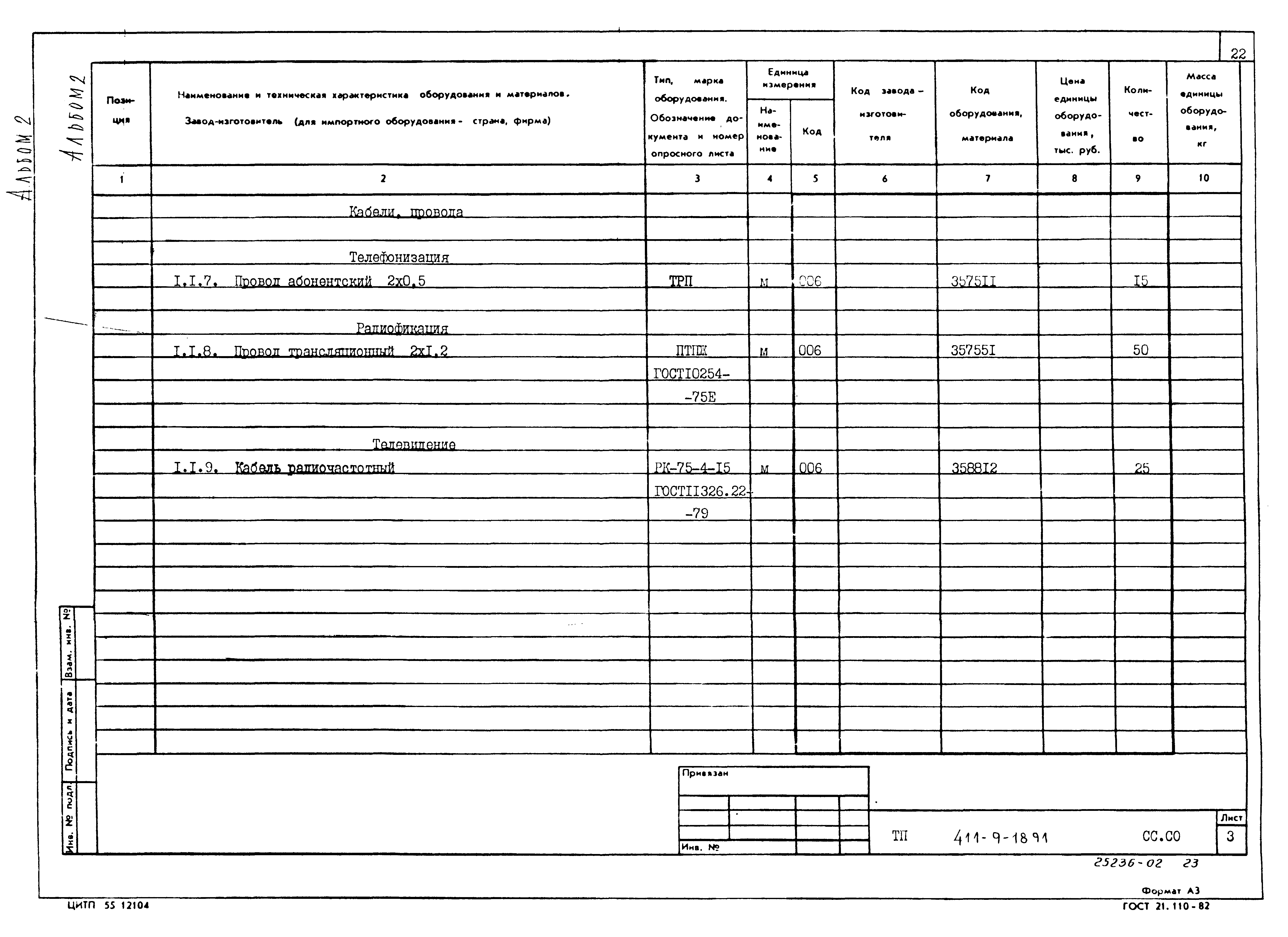 Типовой проект 411-9-18.91