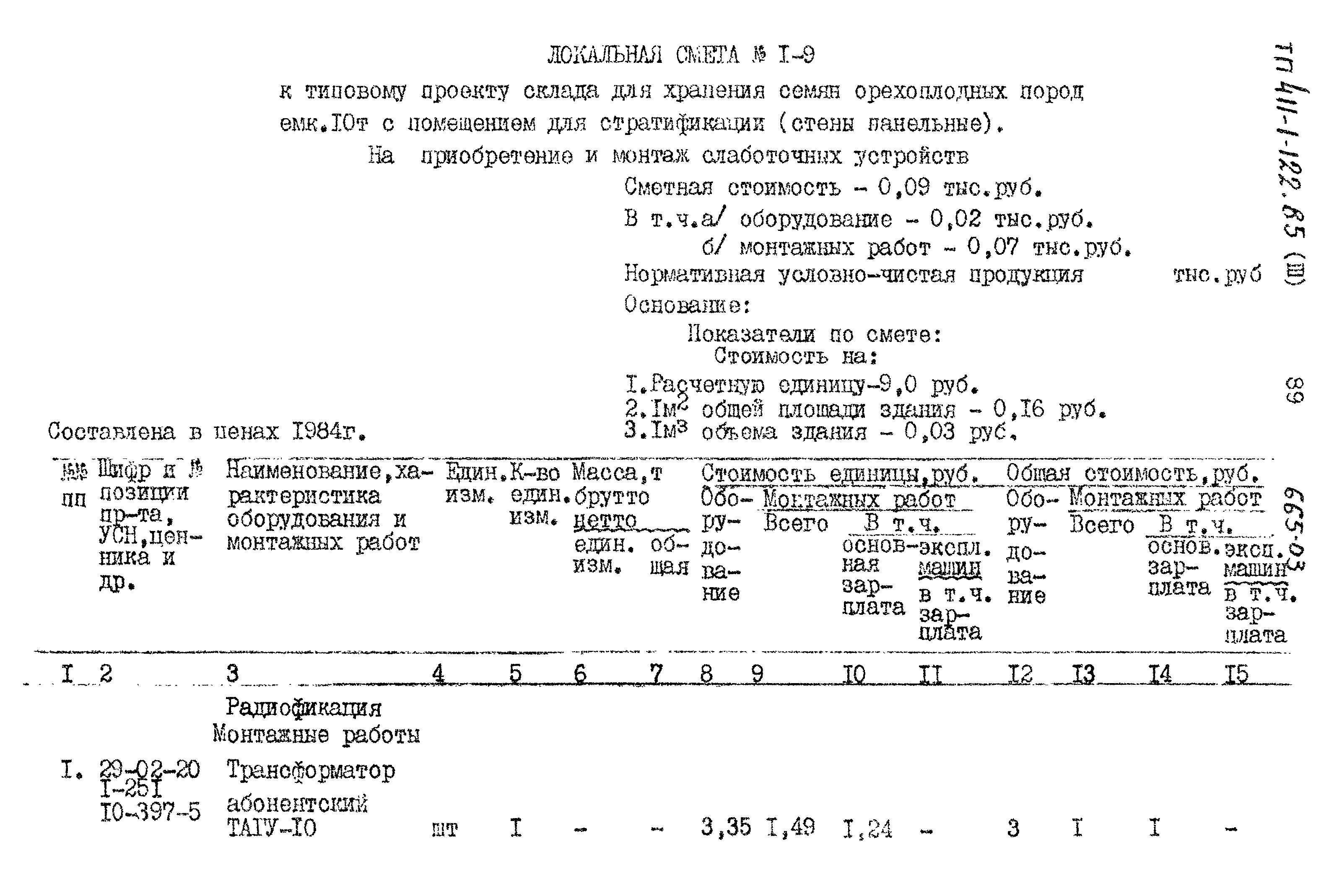 Типовой проект 411-1-122.85