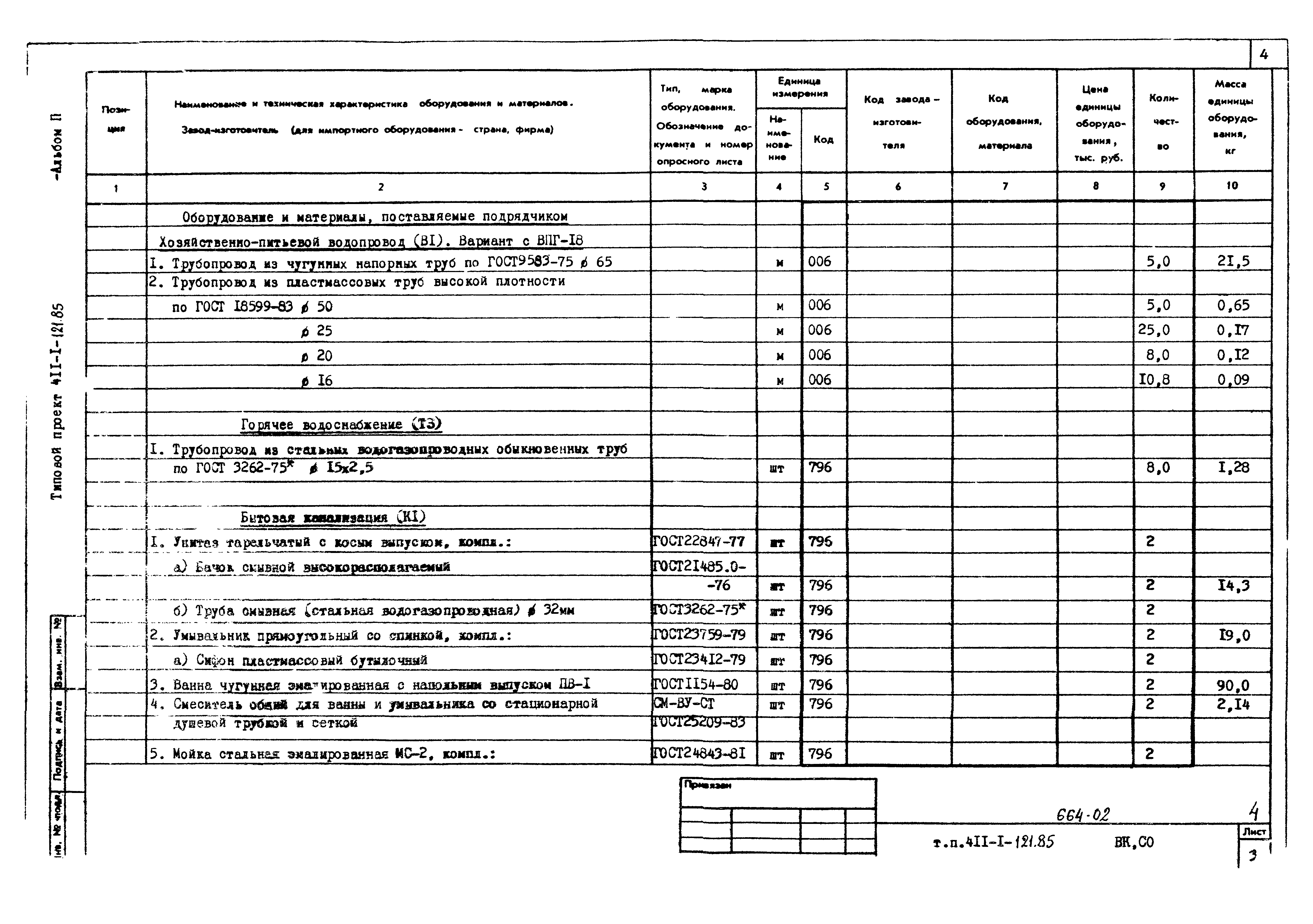 Типовой проект 411-1-121.85