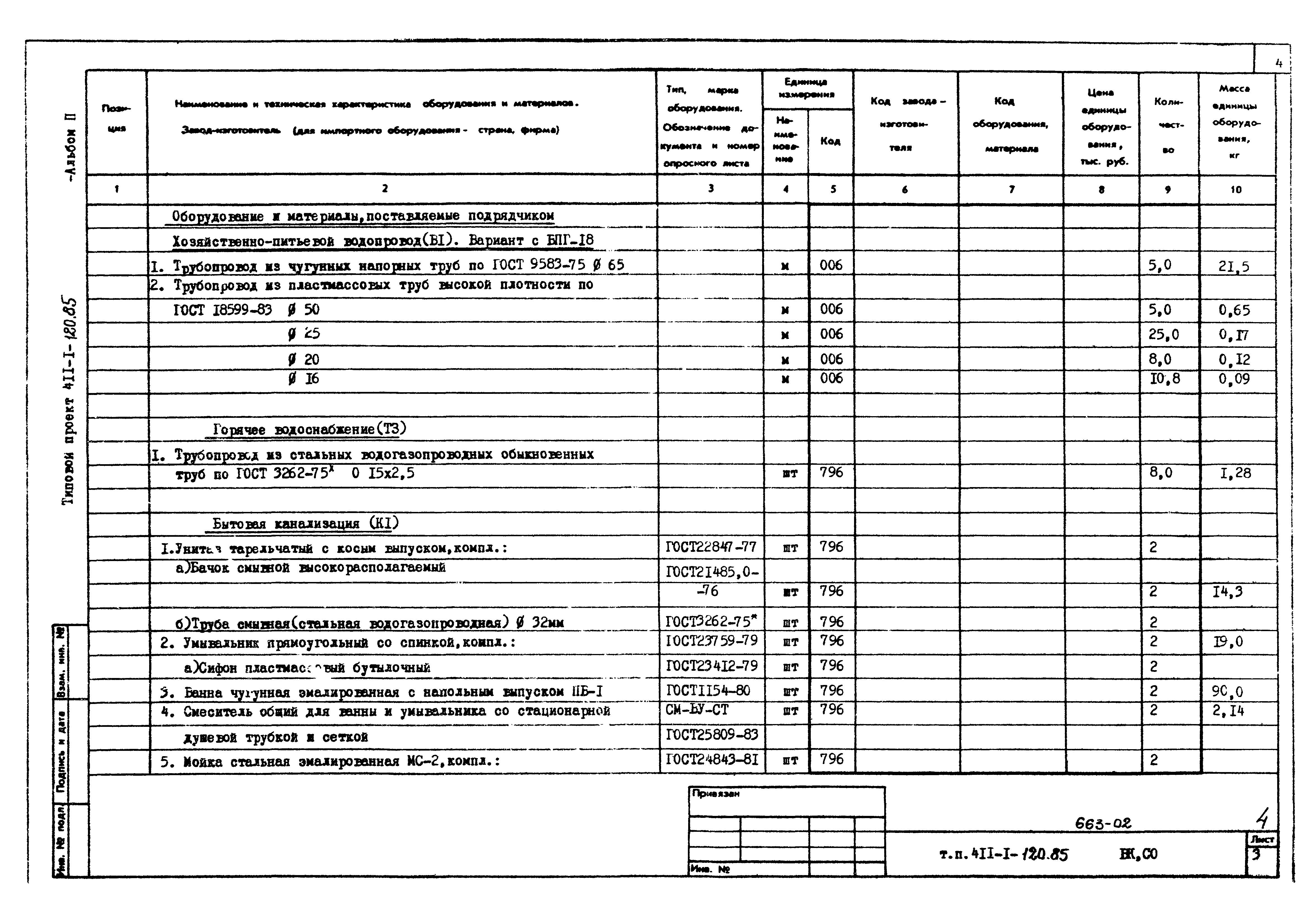 Типовой проект 411-1-120.85