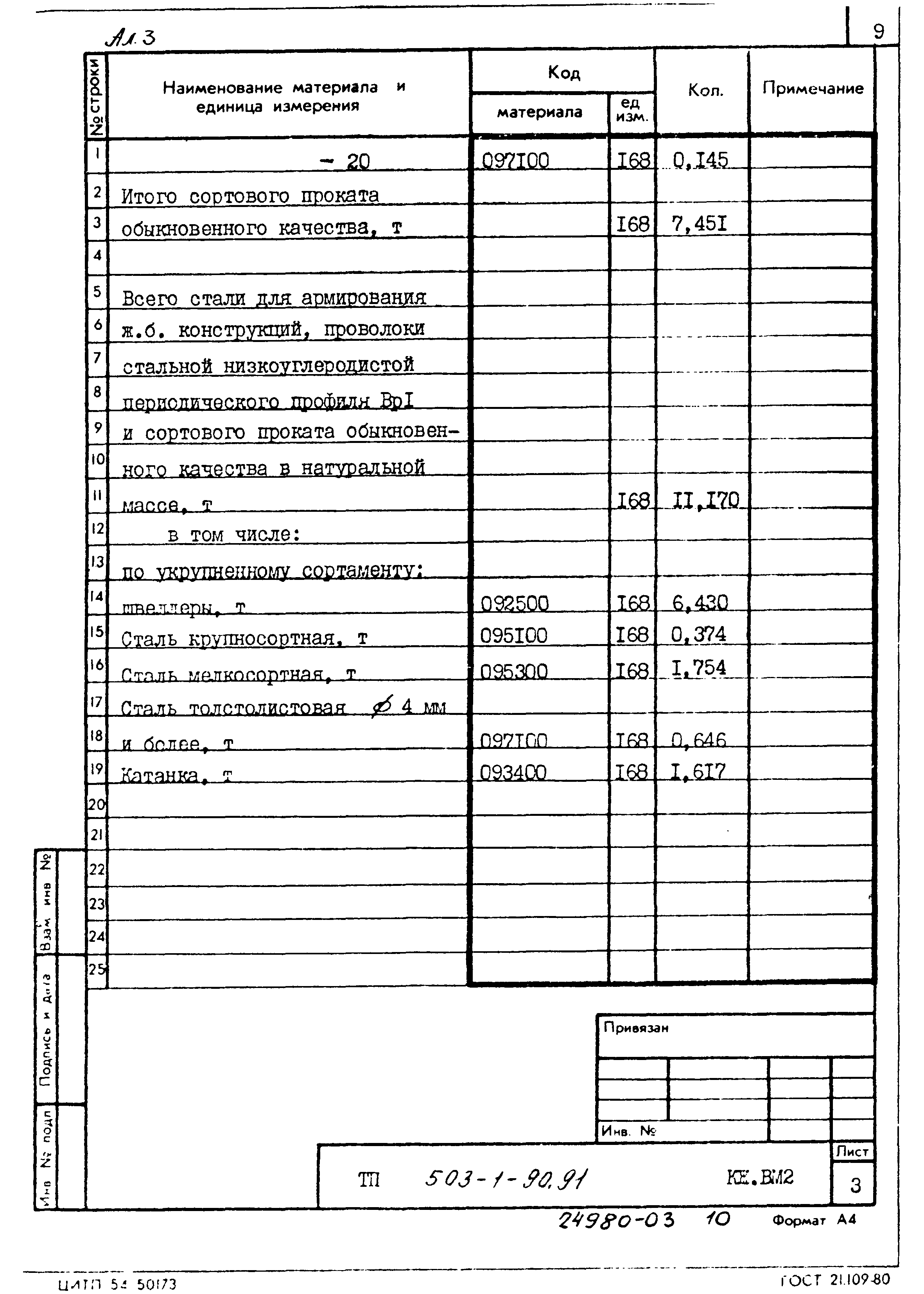 Типовой проект 503-1-90.91