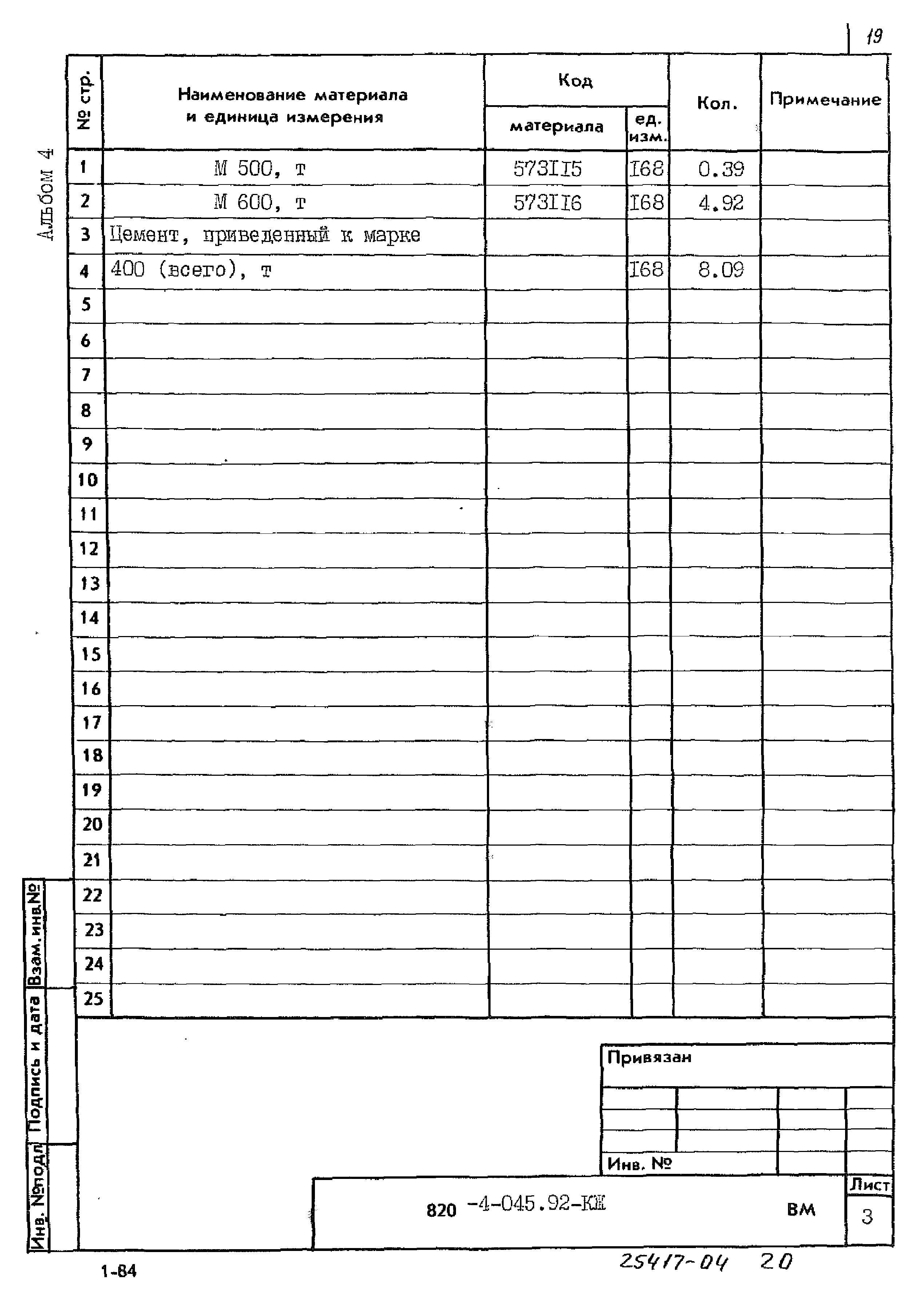 Типовые проектные решения 820-4-045.92