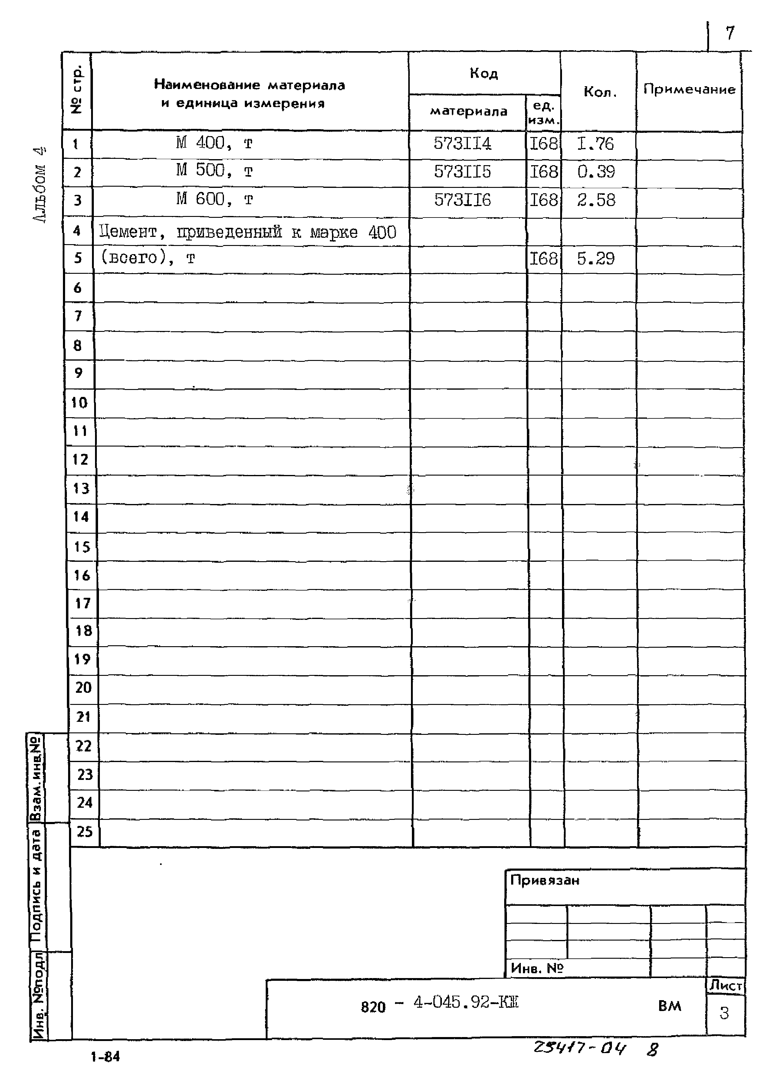 Типовые проектные решения 820-4-045.92