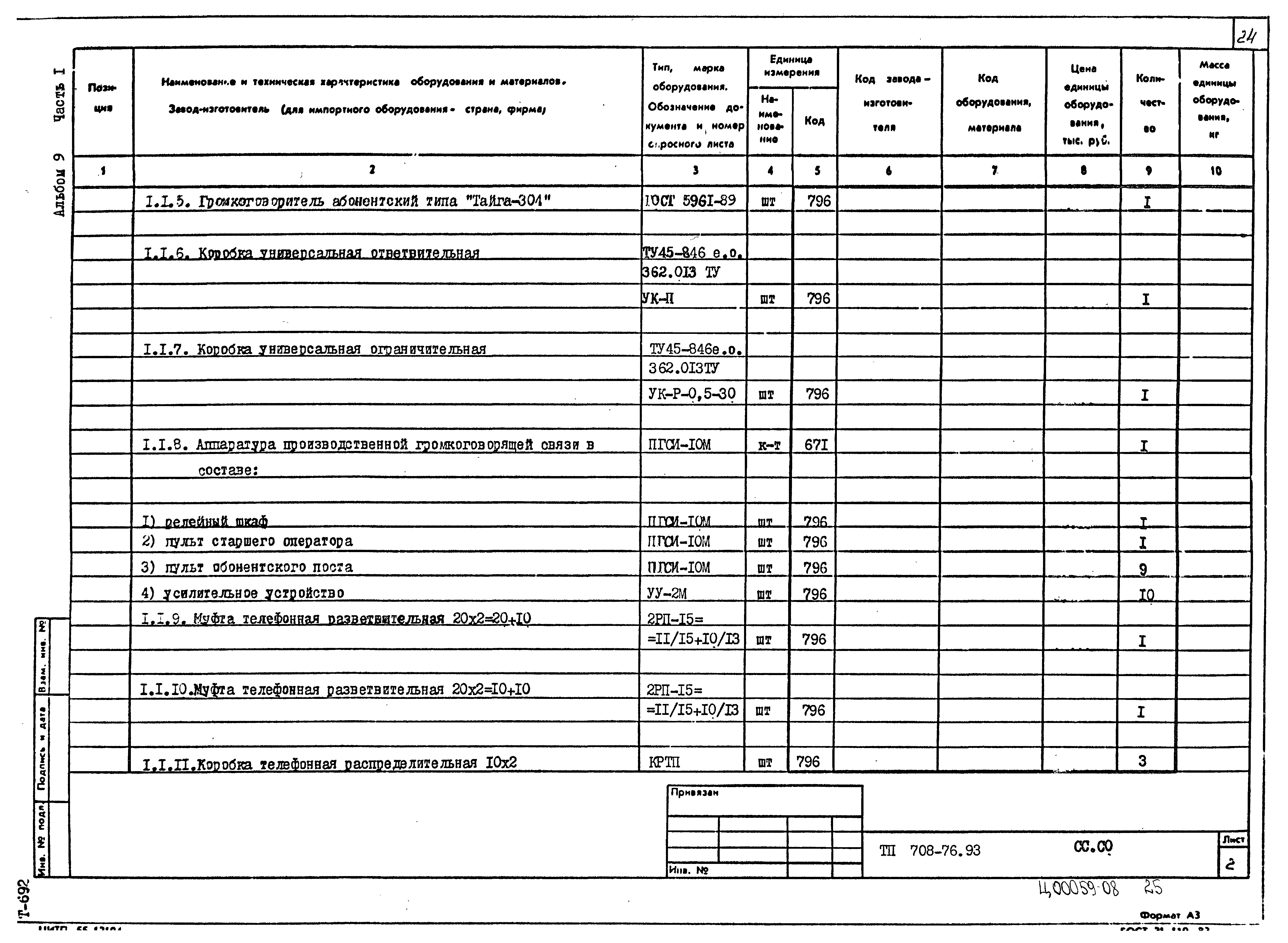 Типовой проект 708-76.93