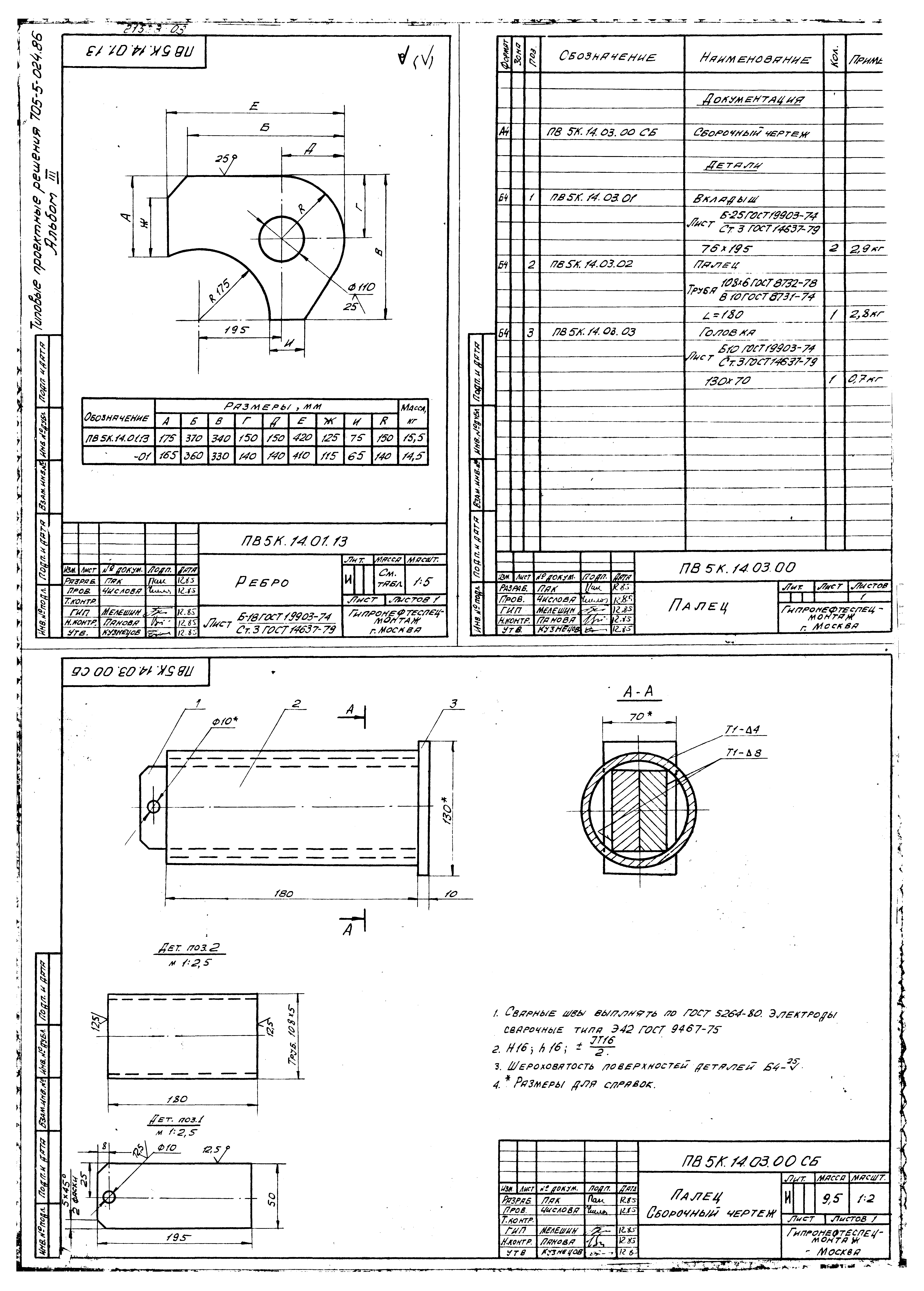 Типовые проектные решения 705-5-024.86