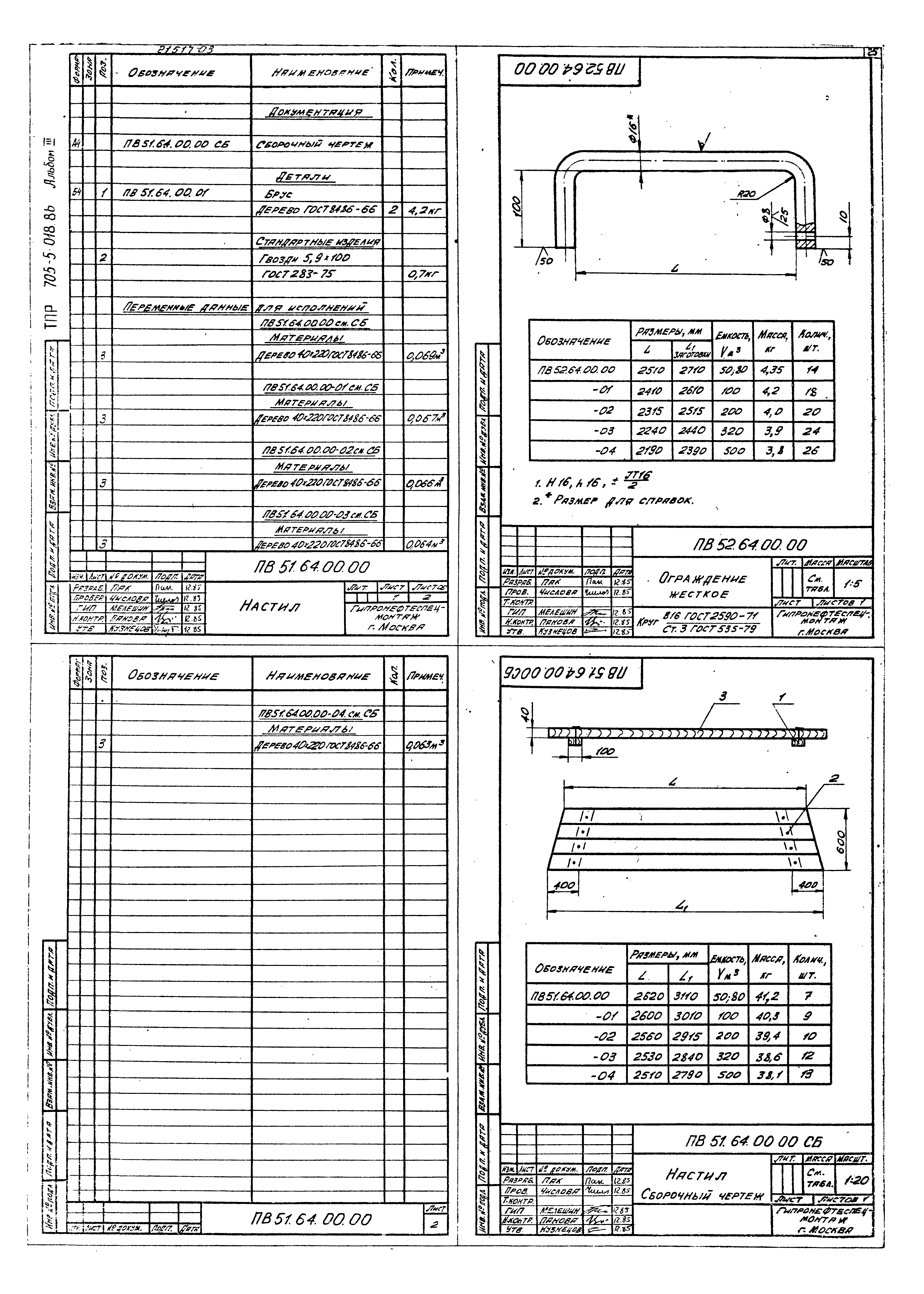 Типовые проектные решения 705-5-020.86