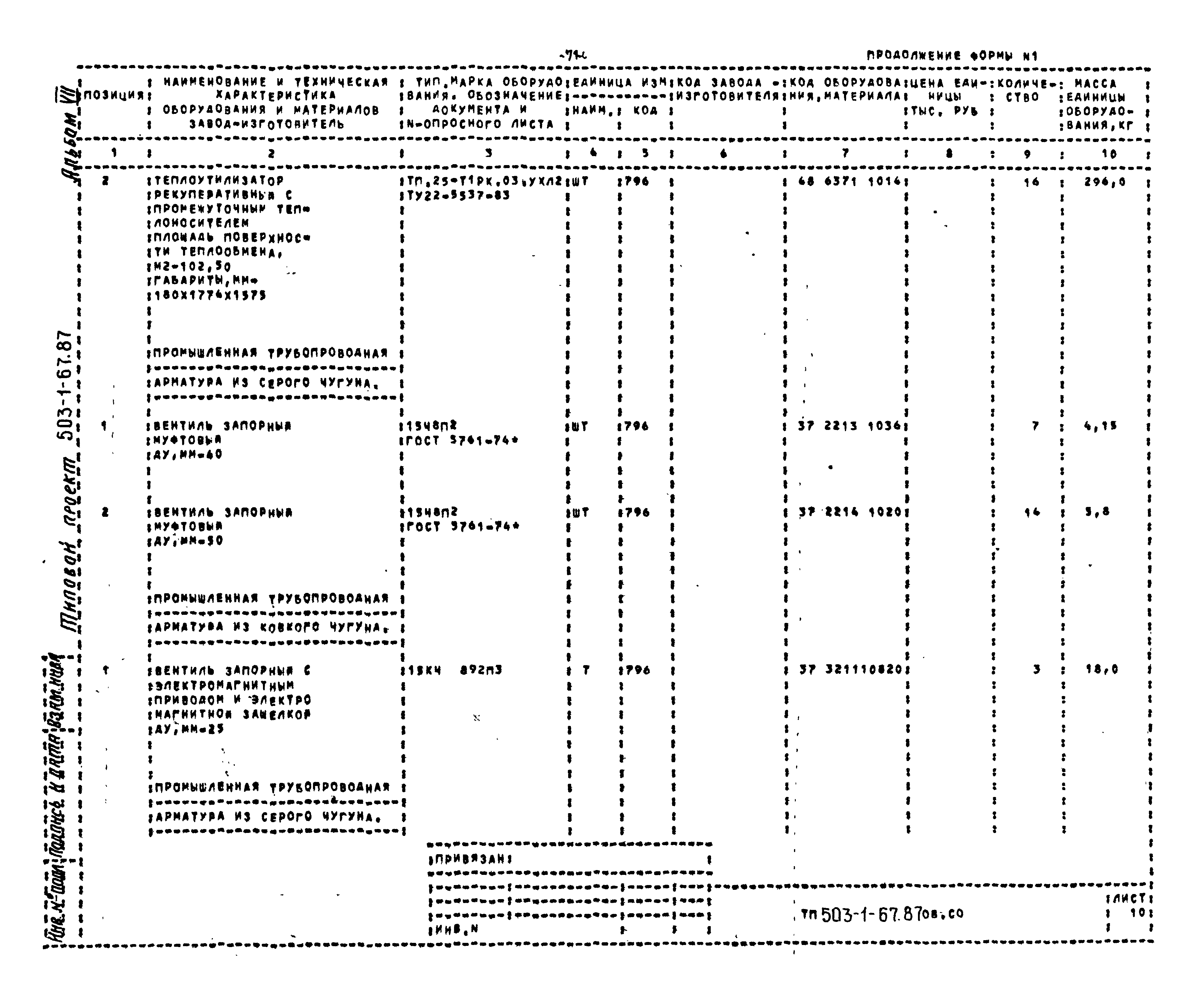 Типовой проект 503-1-67.87