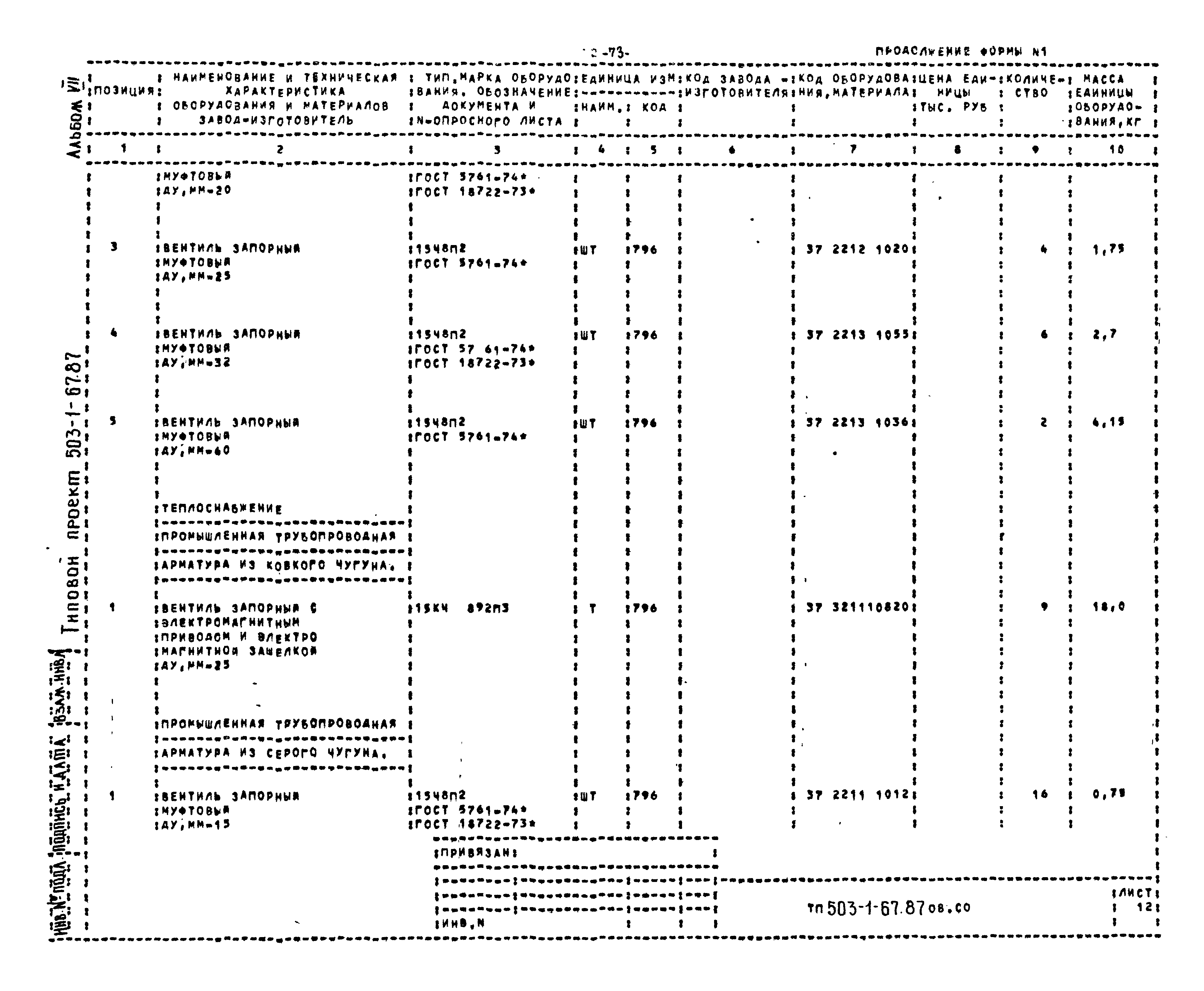 Типовой проект 503-1-67.87