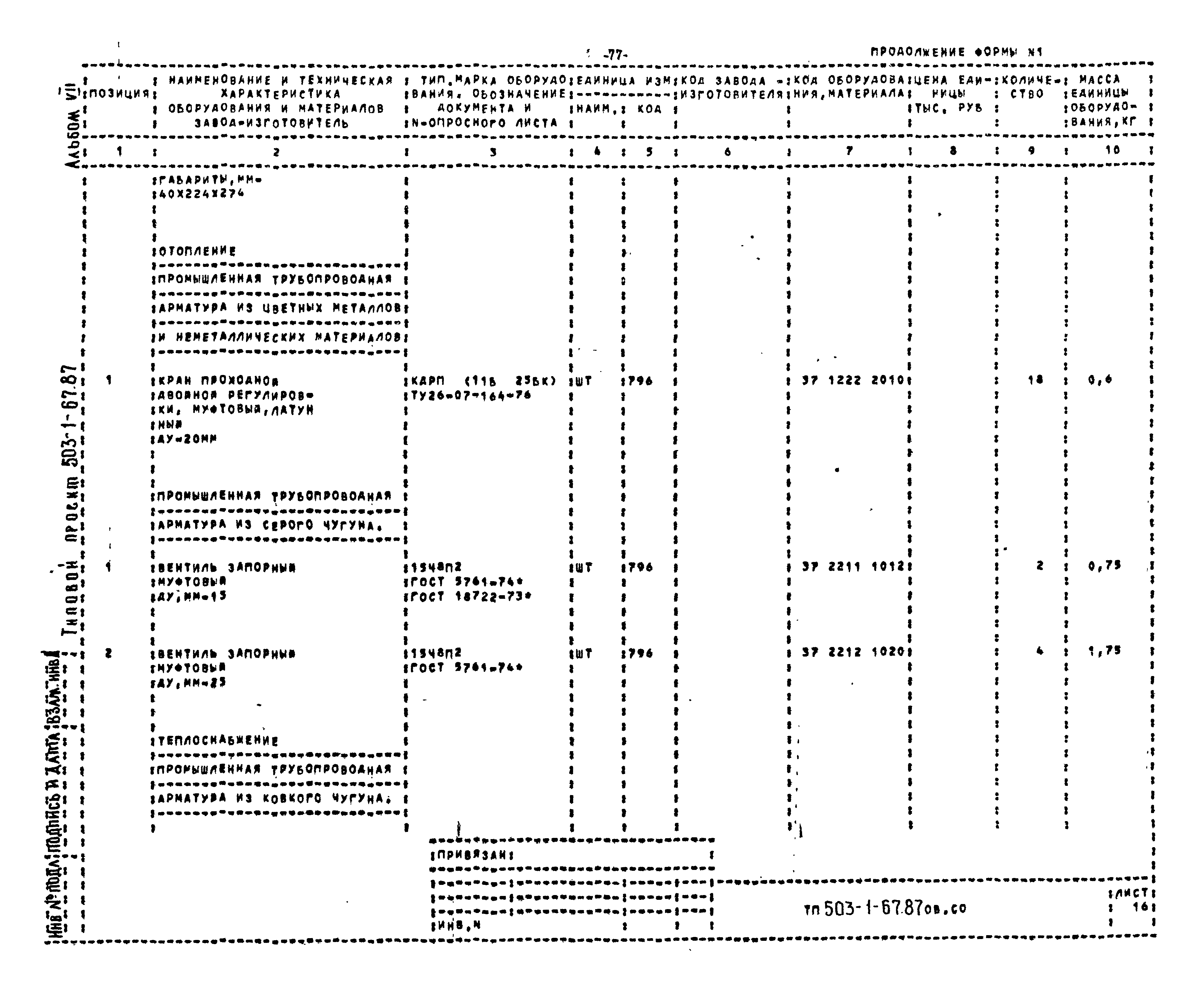 Типовой проект 503-1-67.87