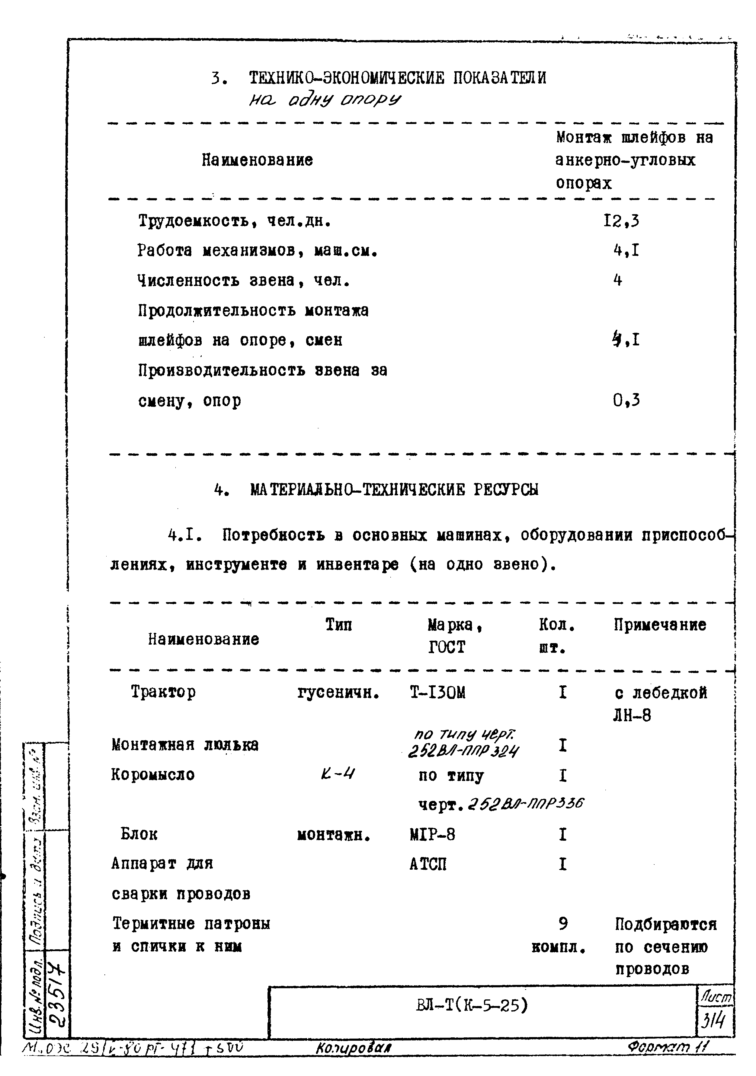 Технологическая карта К-5-25-32