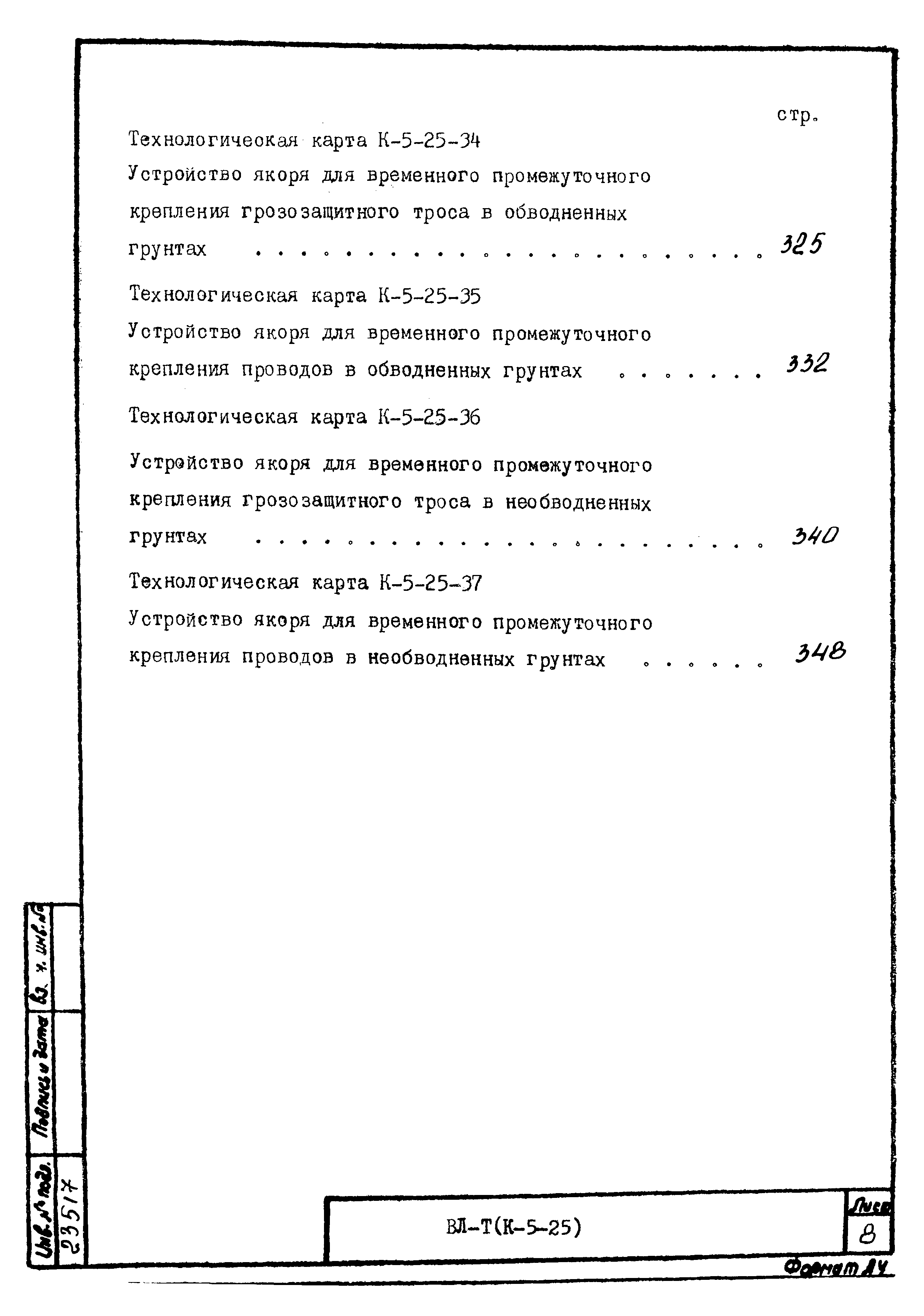 Технологическая карта К-5-25-15