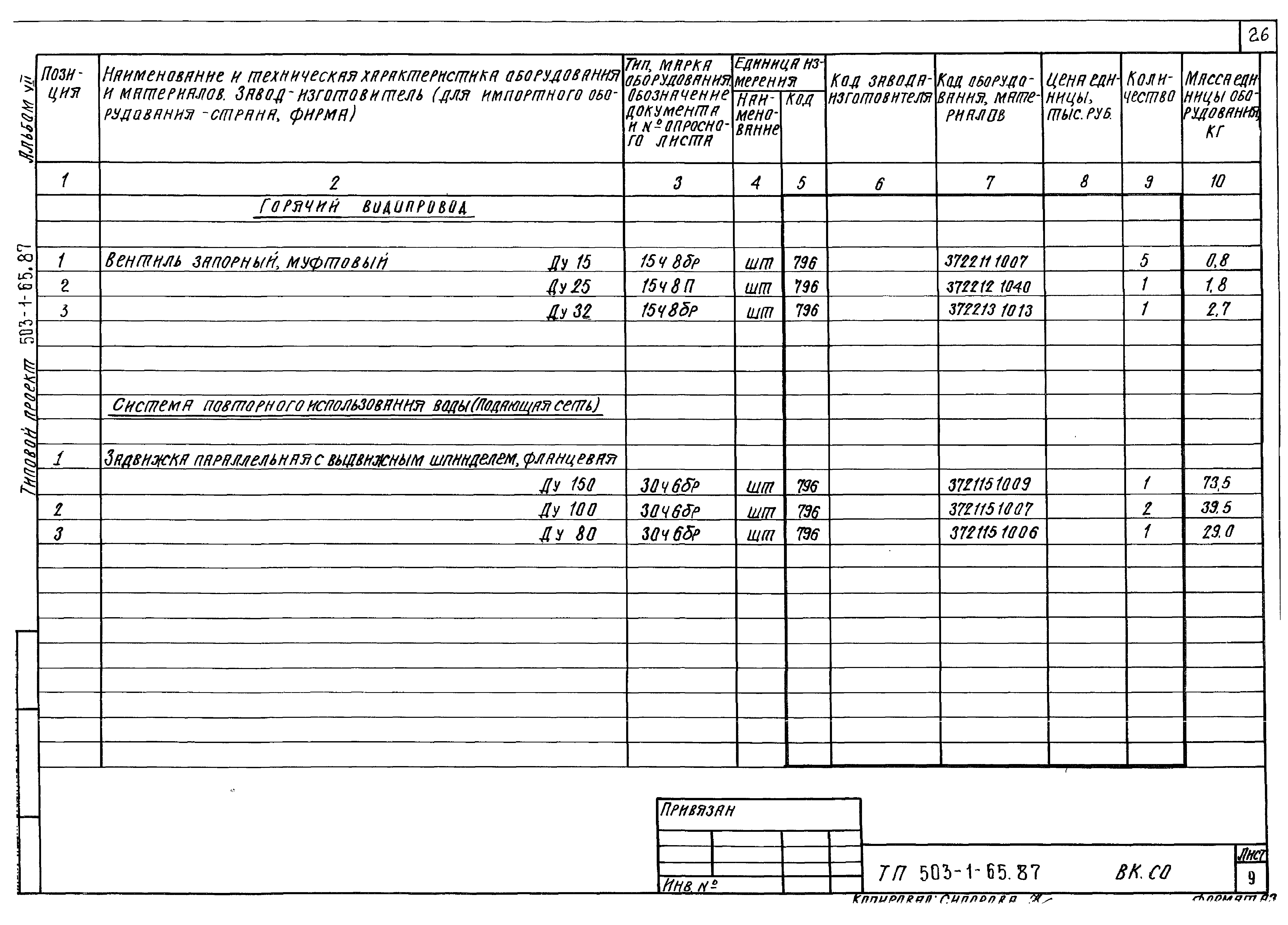 Типовой проект 503-1-65.87