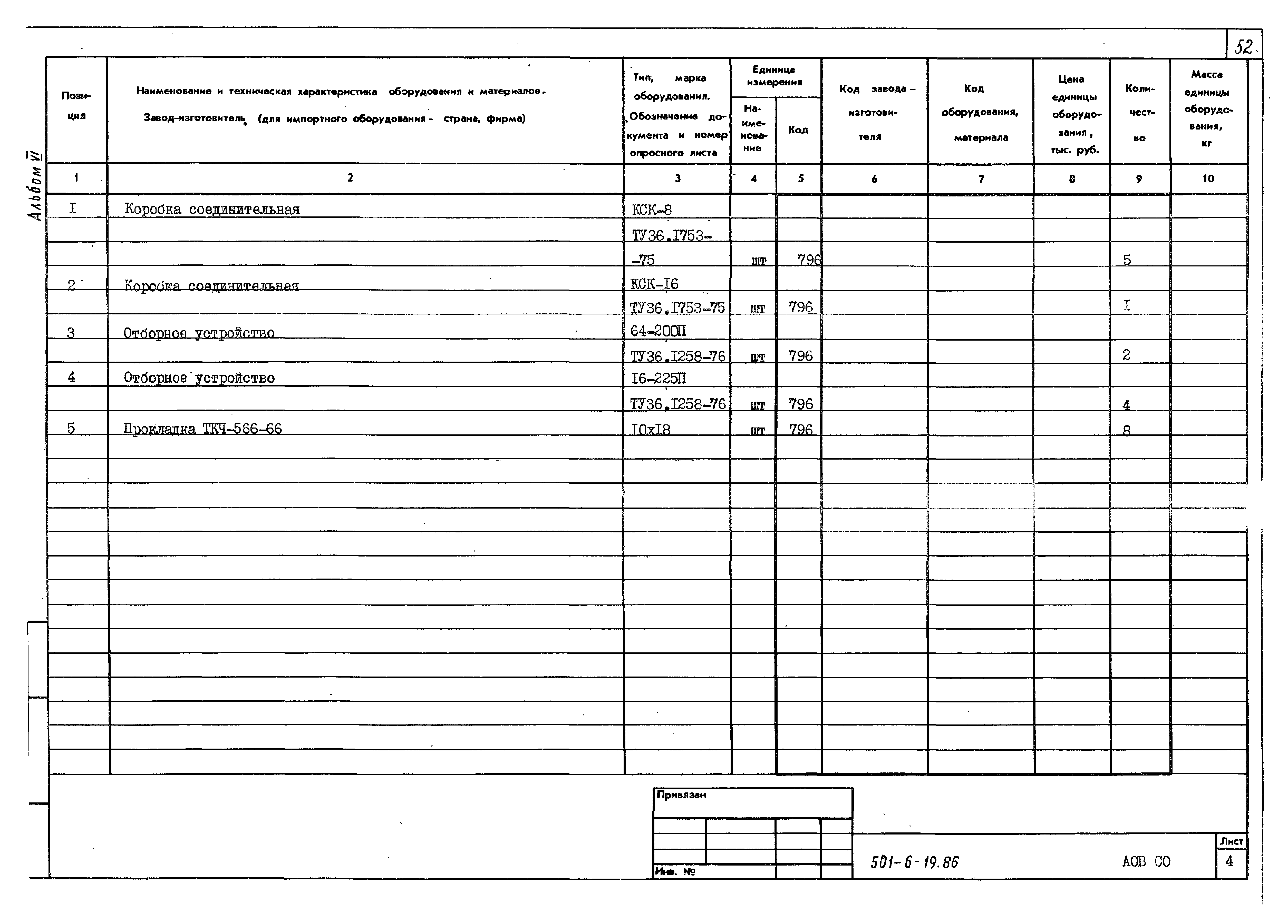 Типовой проект 501-6-19.86