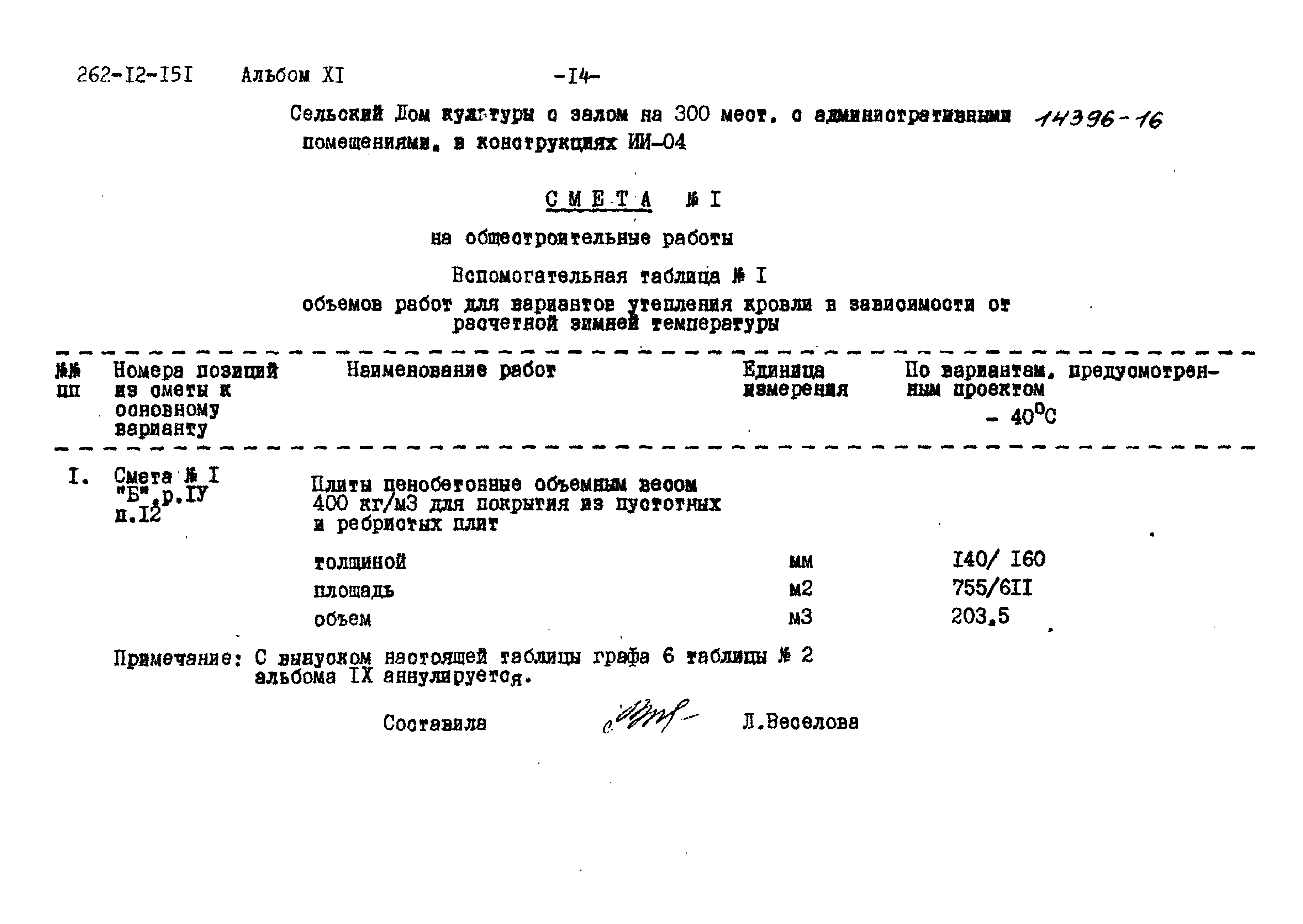 Типовой проект 262-12-151