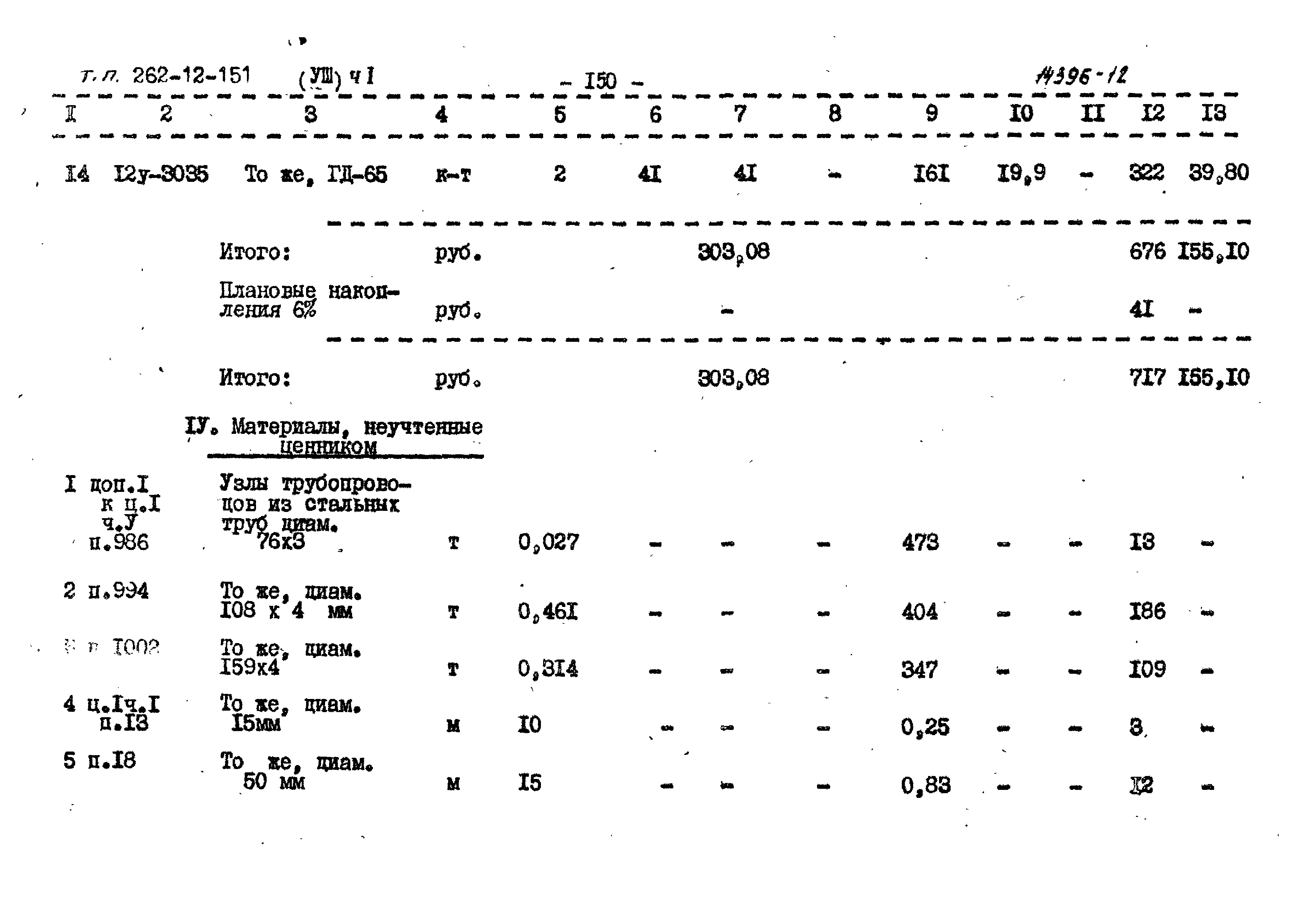 Типовой проект 262-12-151