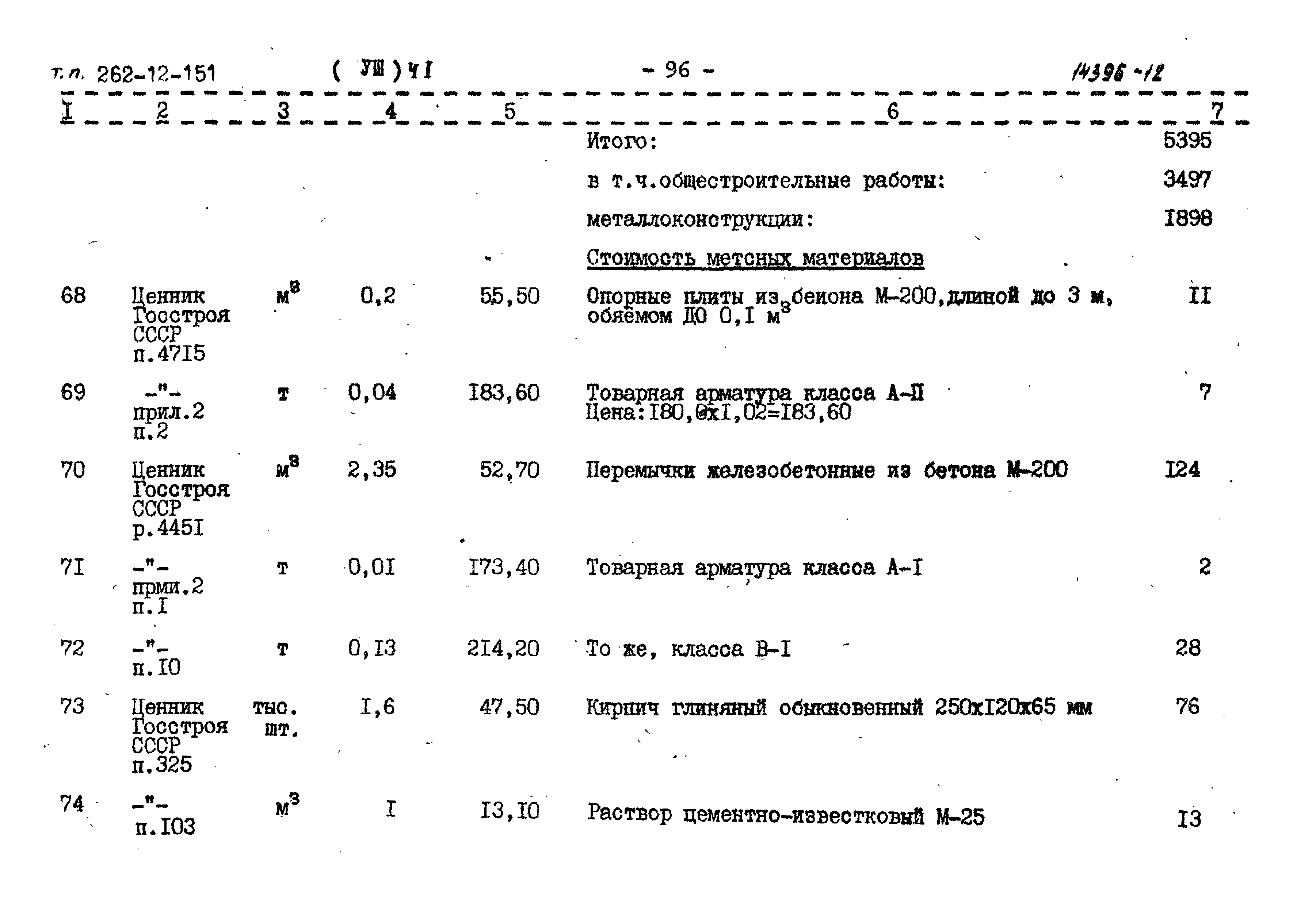 Типовой проект 262-12-151