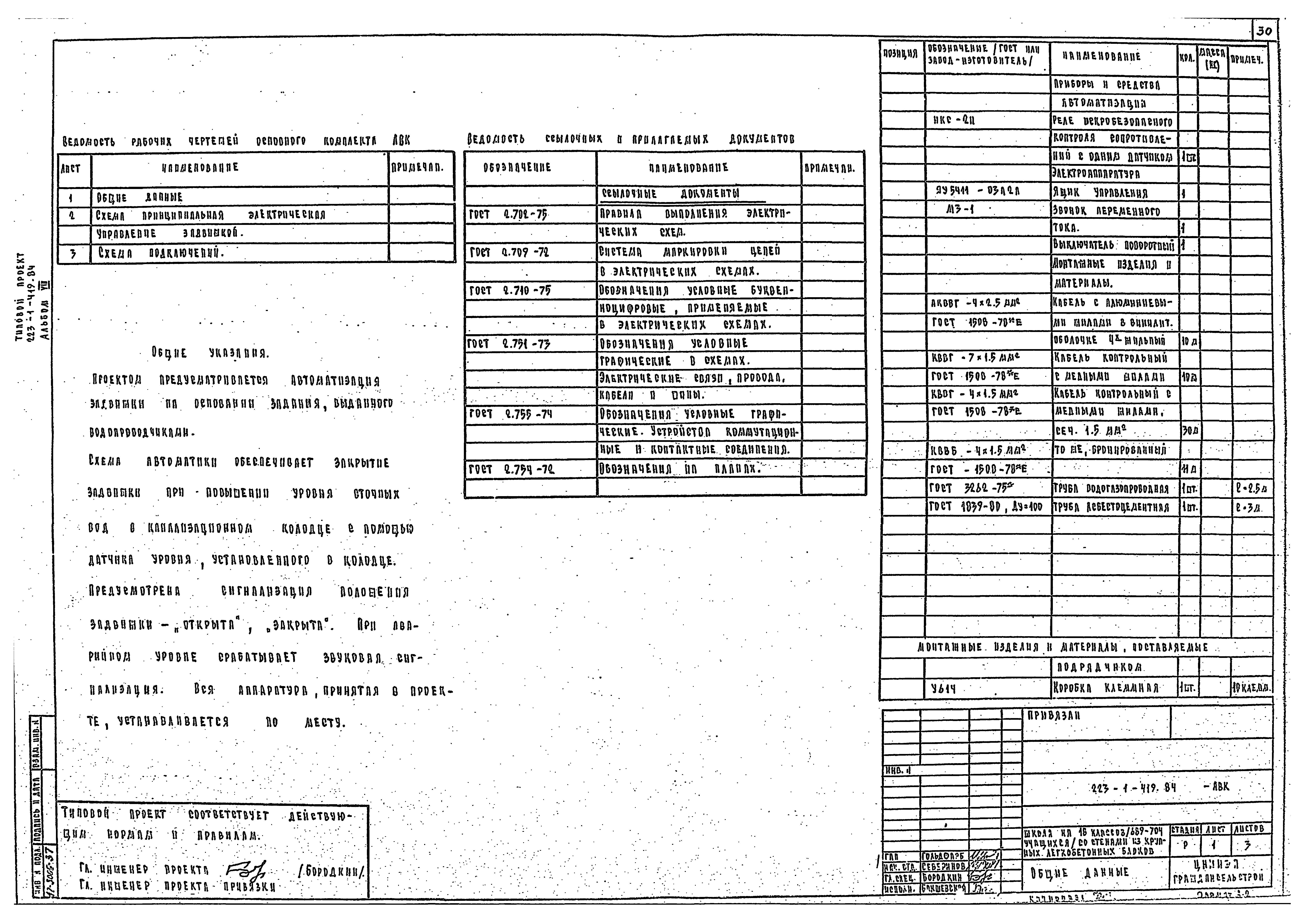 Типовой проект 223-1-419.84