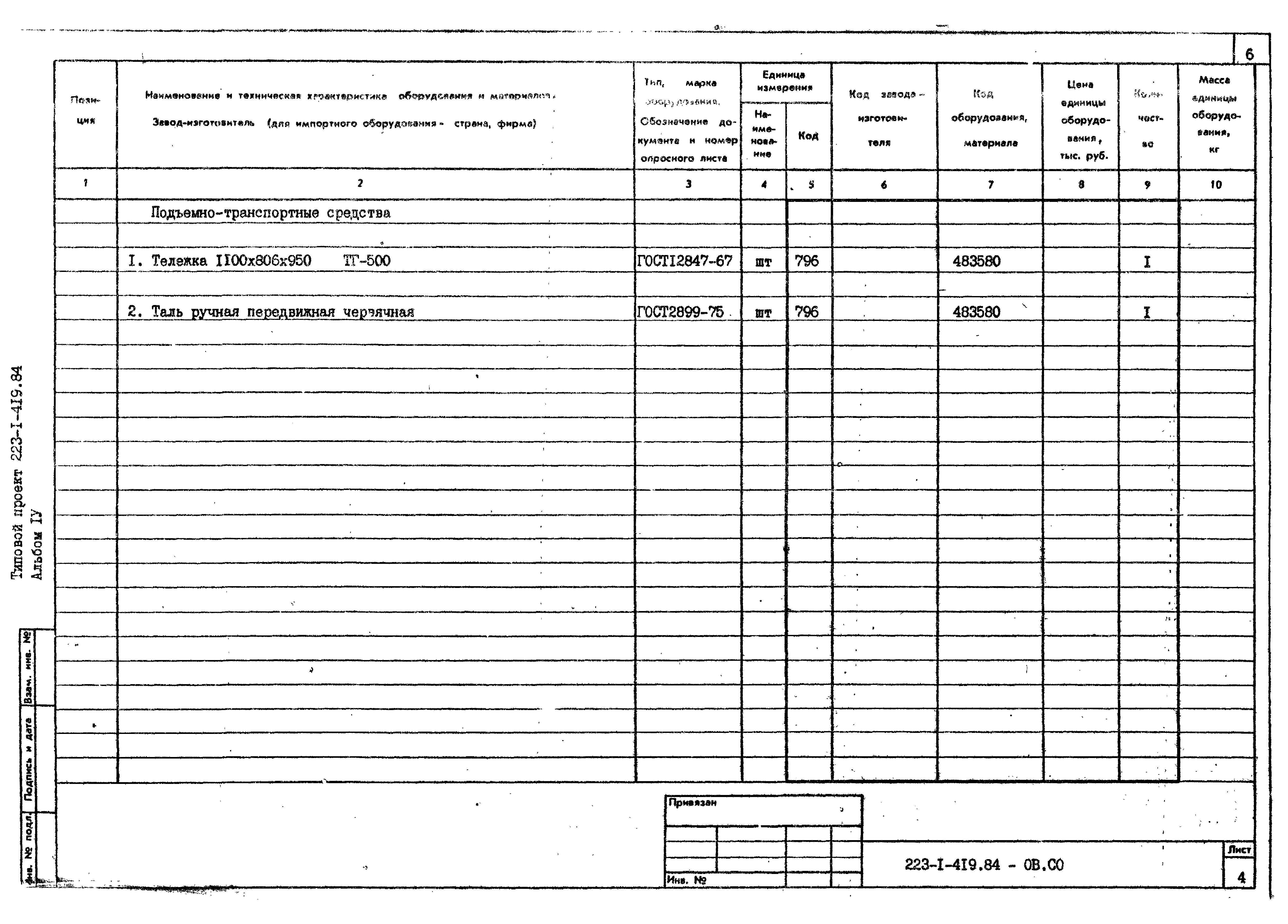 Типовой проект 223-1-419.84