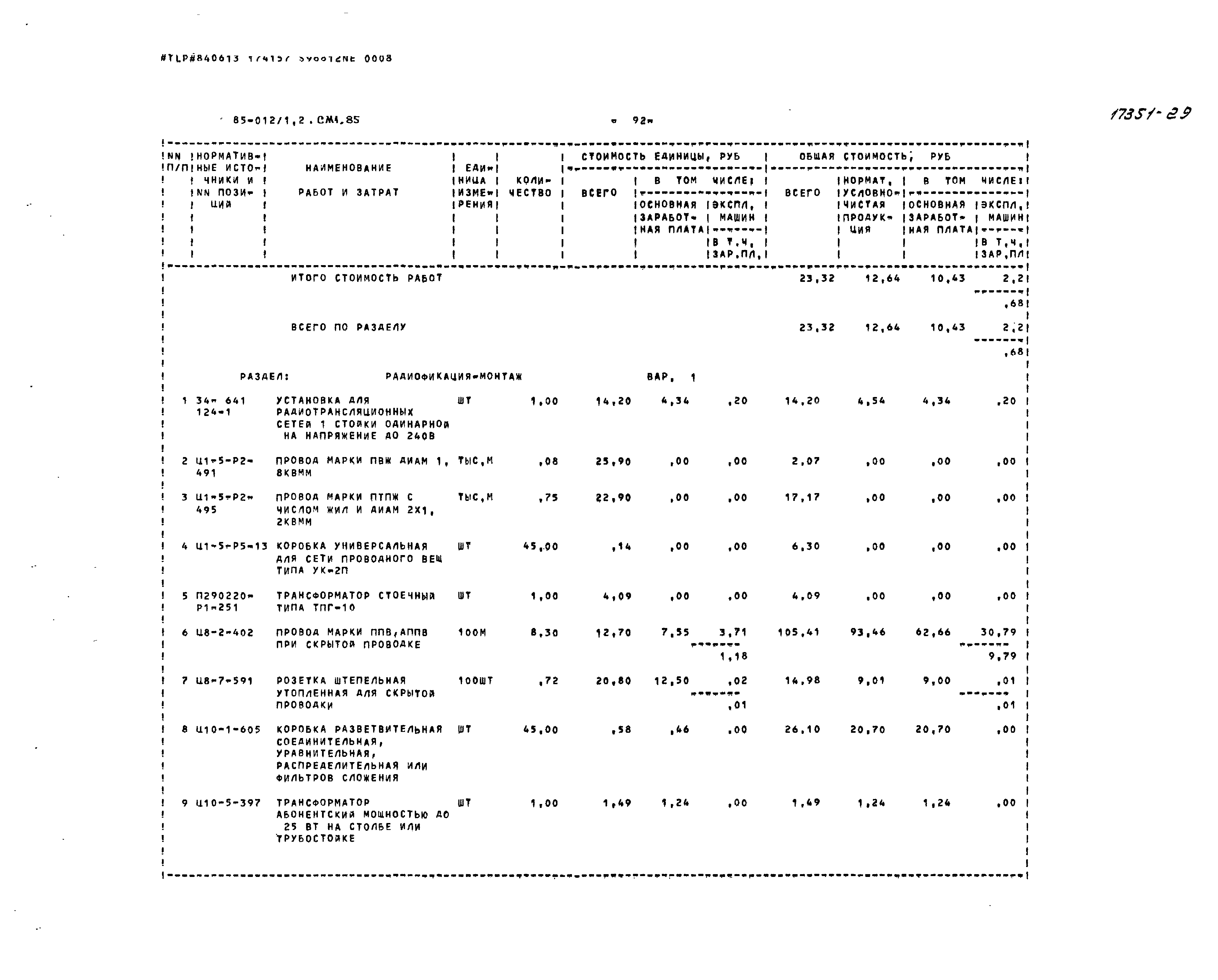 Типовой проект 85-012/1.2