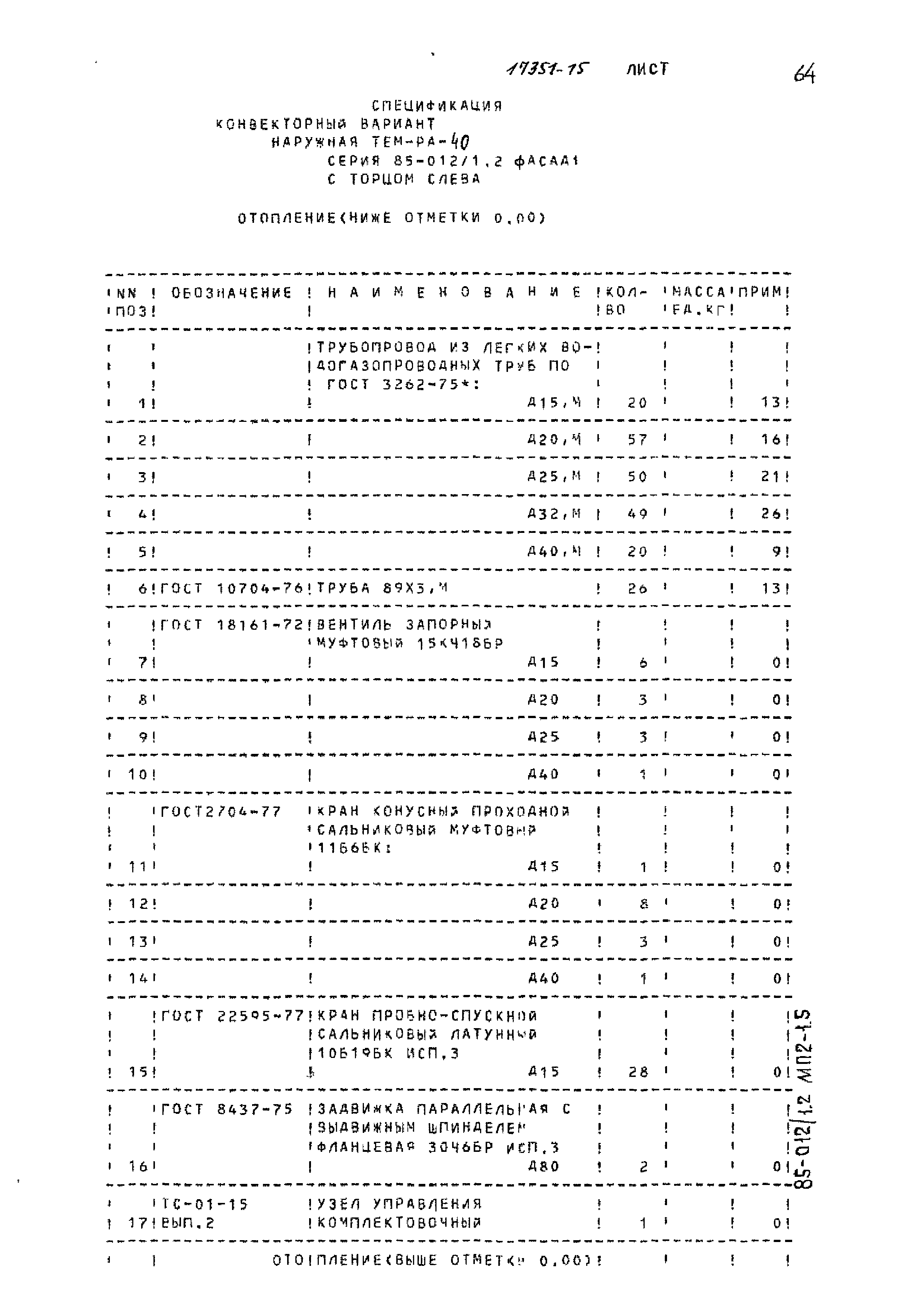 Типовой проект 85-012/1.2