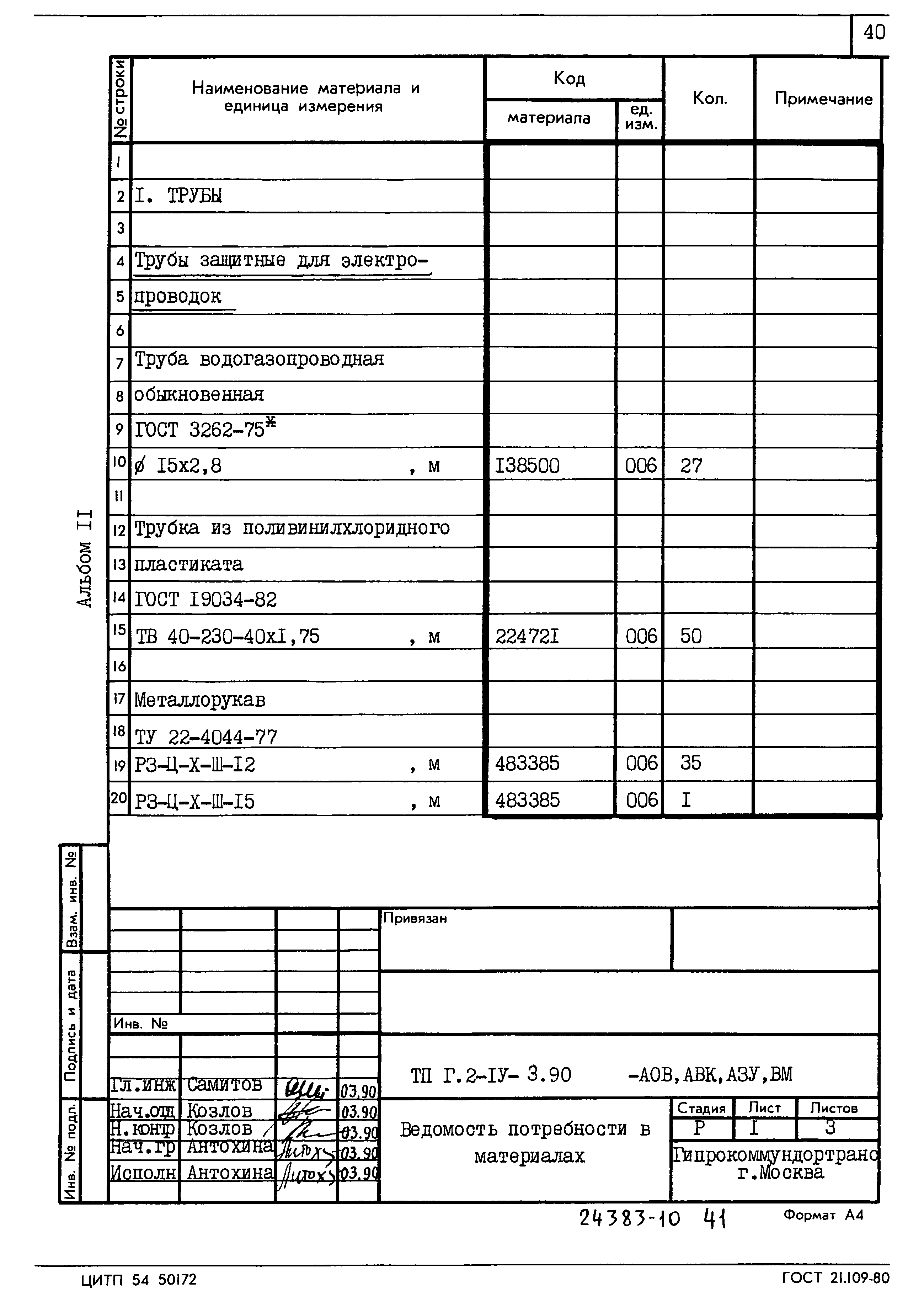 Типовой проект Г.2-IV-3.90