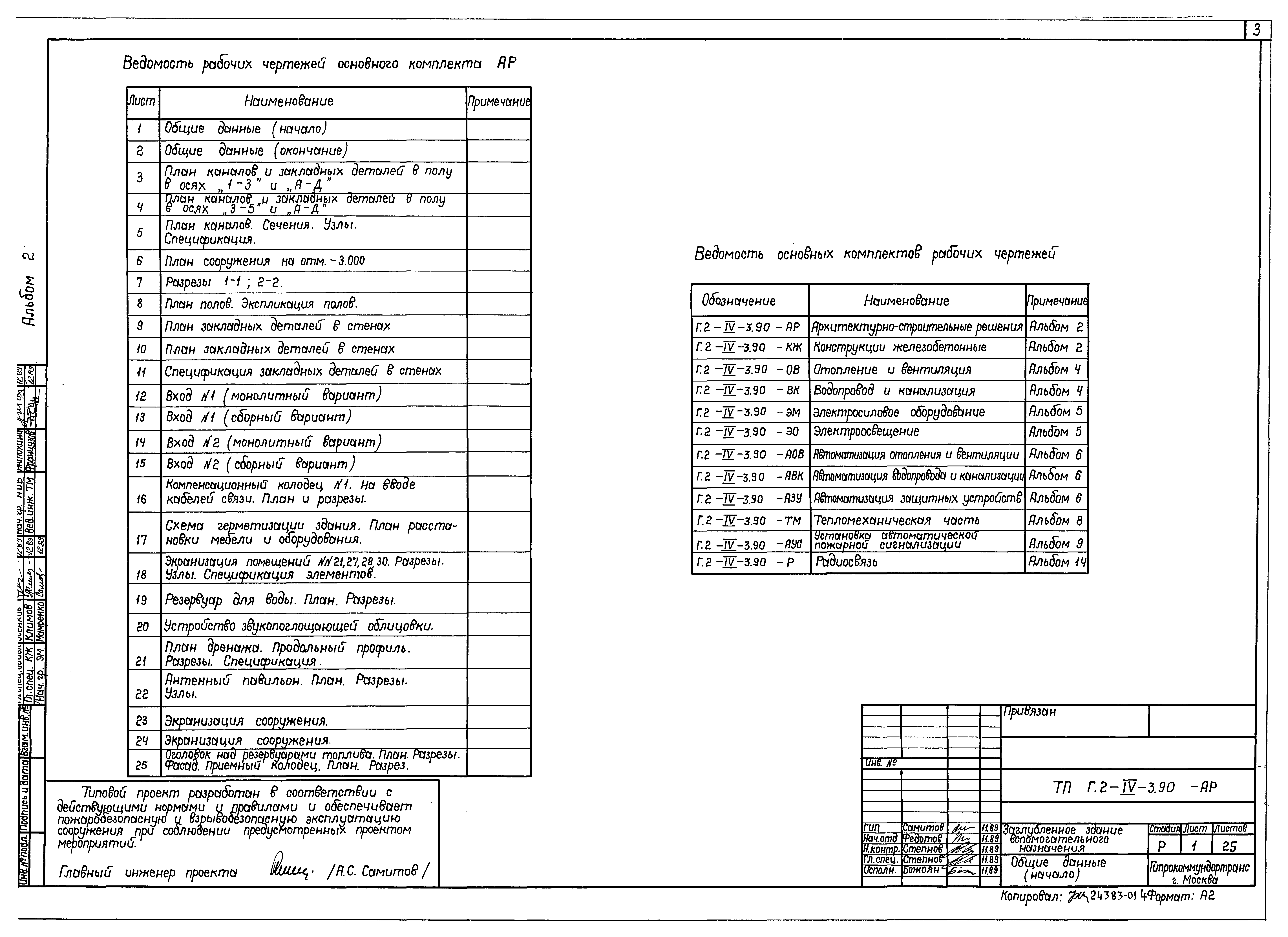 Типовой проект Г.2-IV-3.90