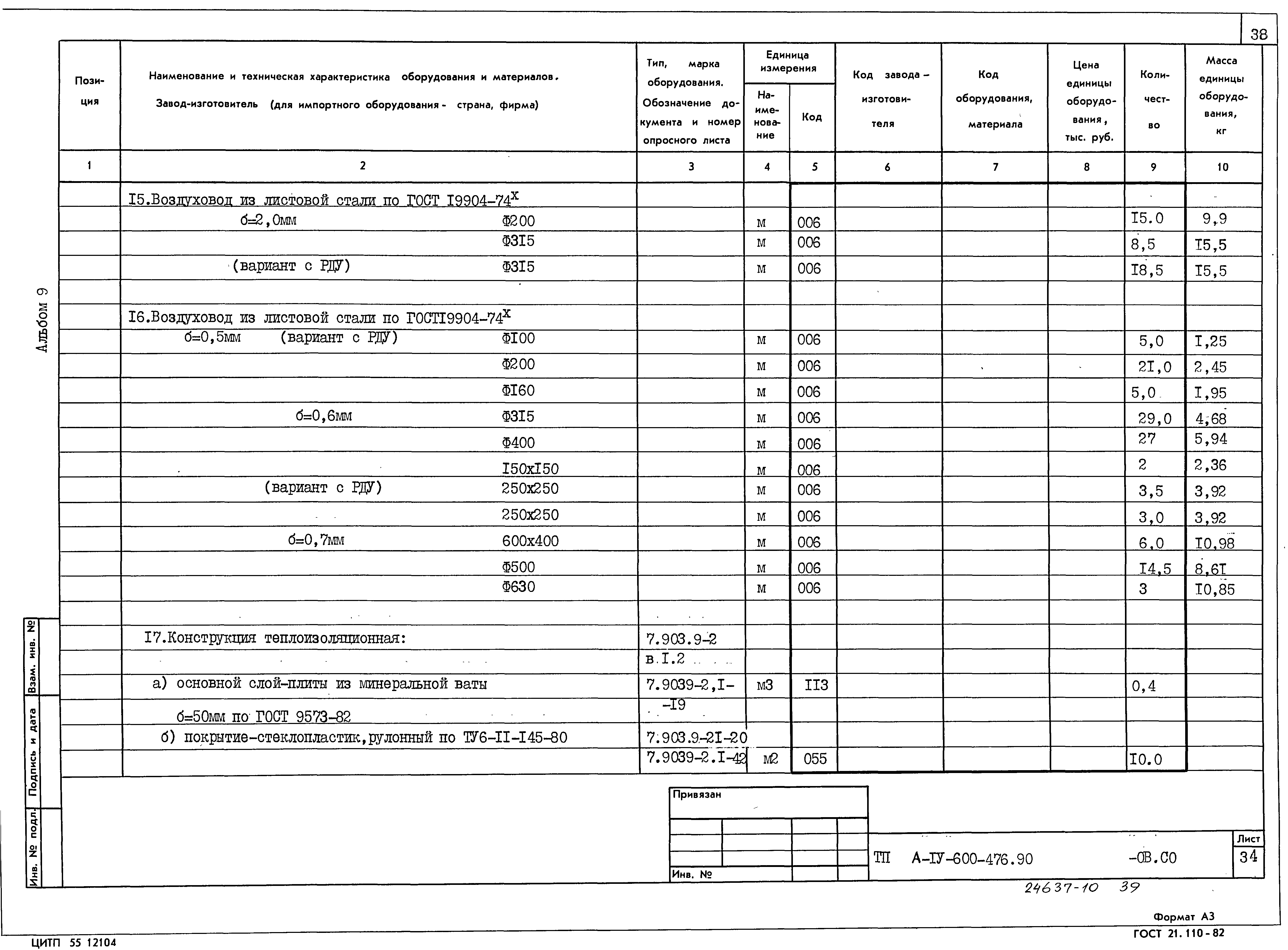 Типовой проект А-IV-600-476.90