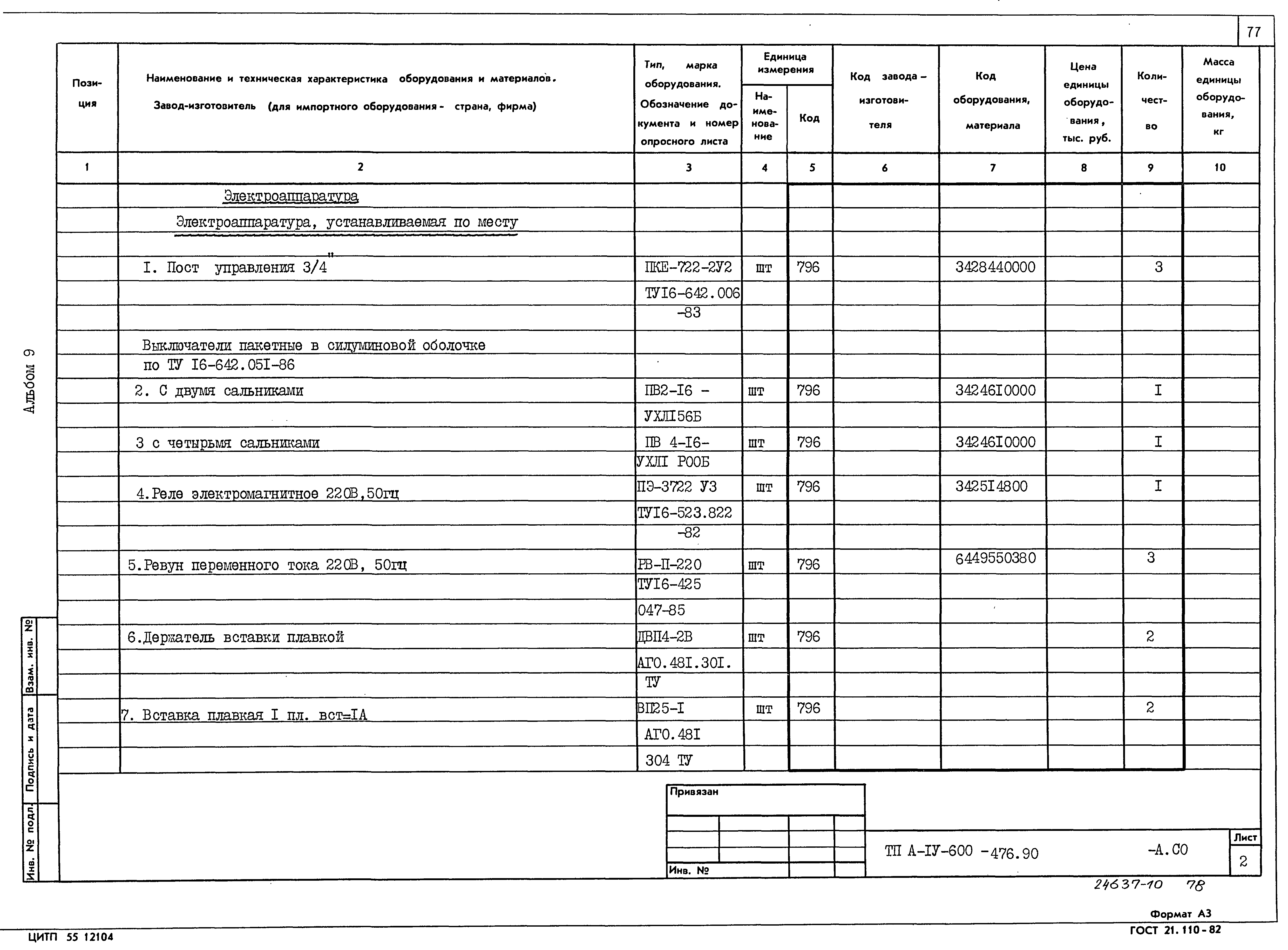 Типовой проект А-IV-600-476.90