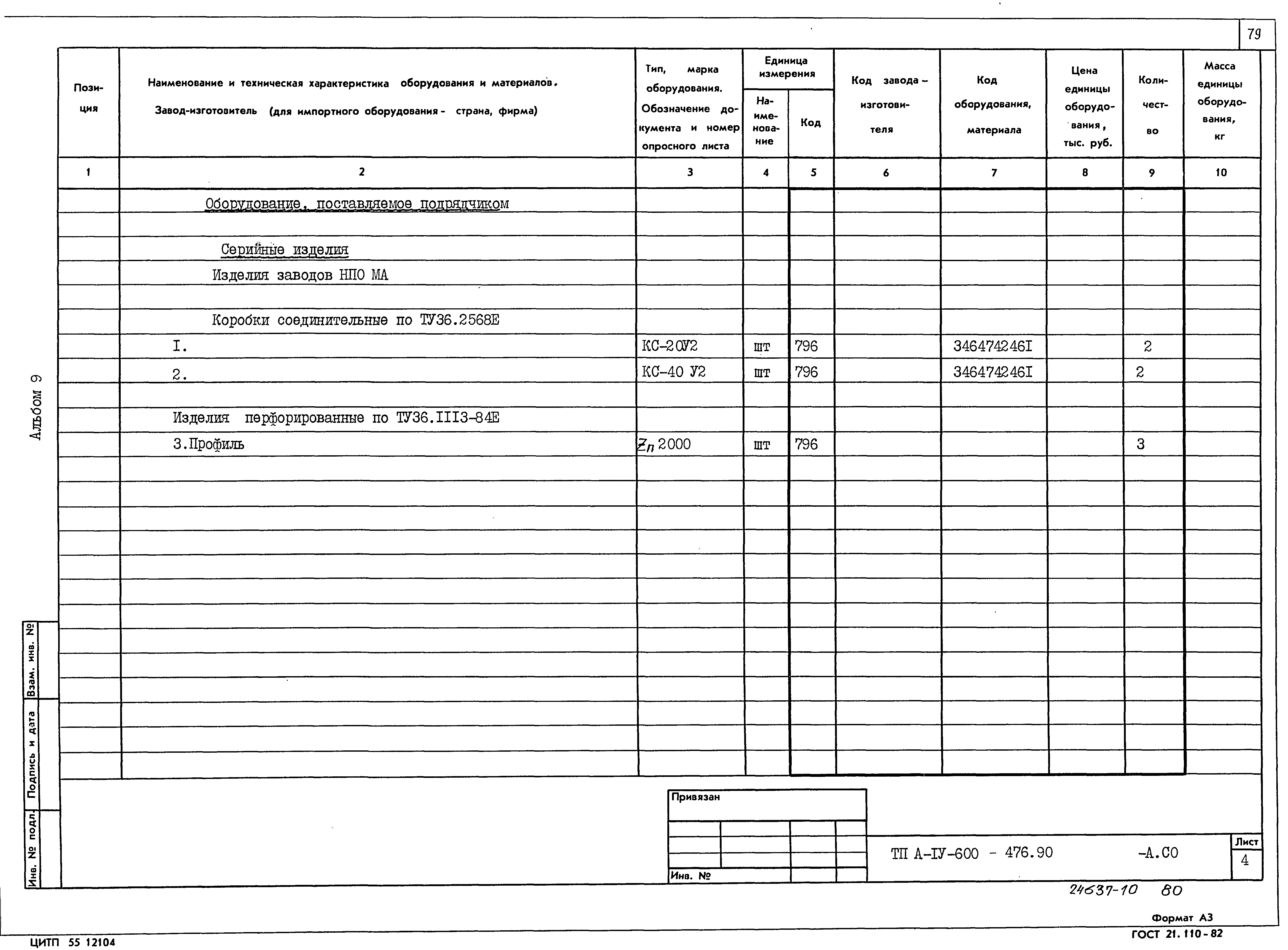 Типовой проект А-IV-600-476.90