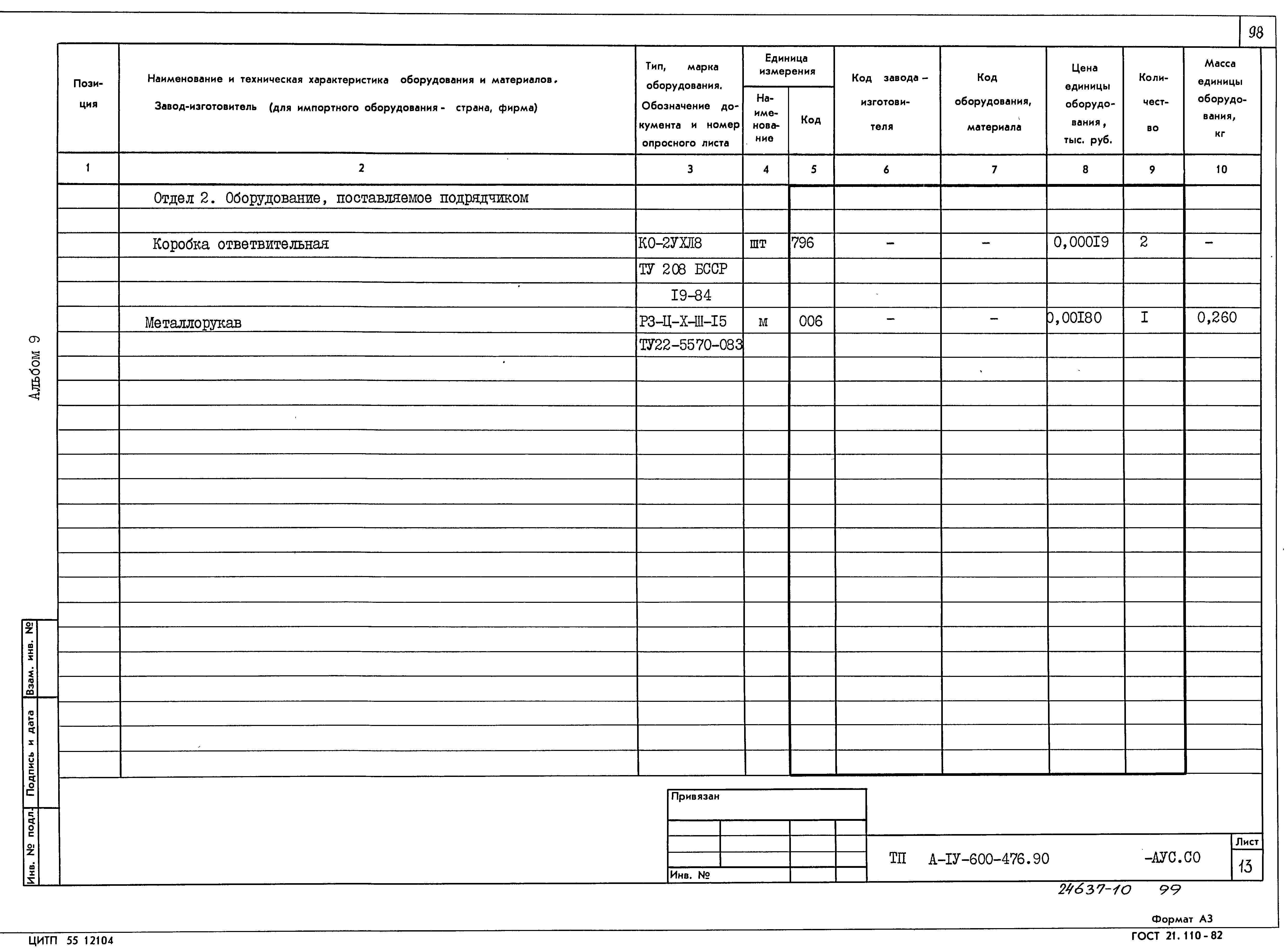 Типовой проект А-IV-600-476.90