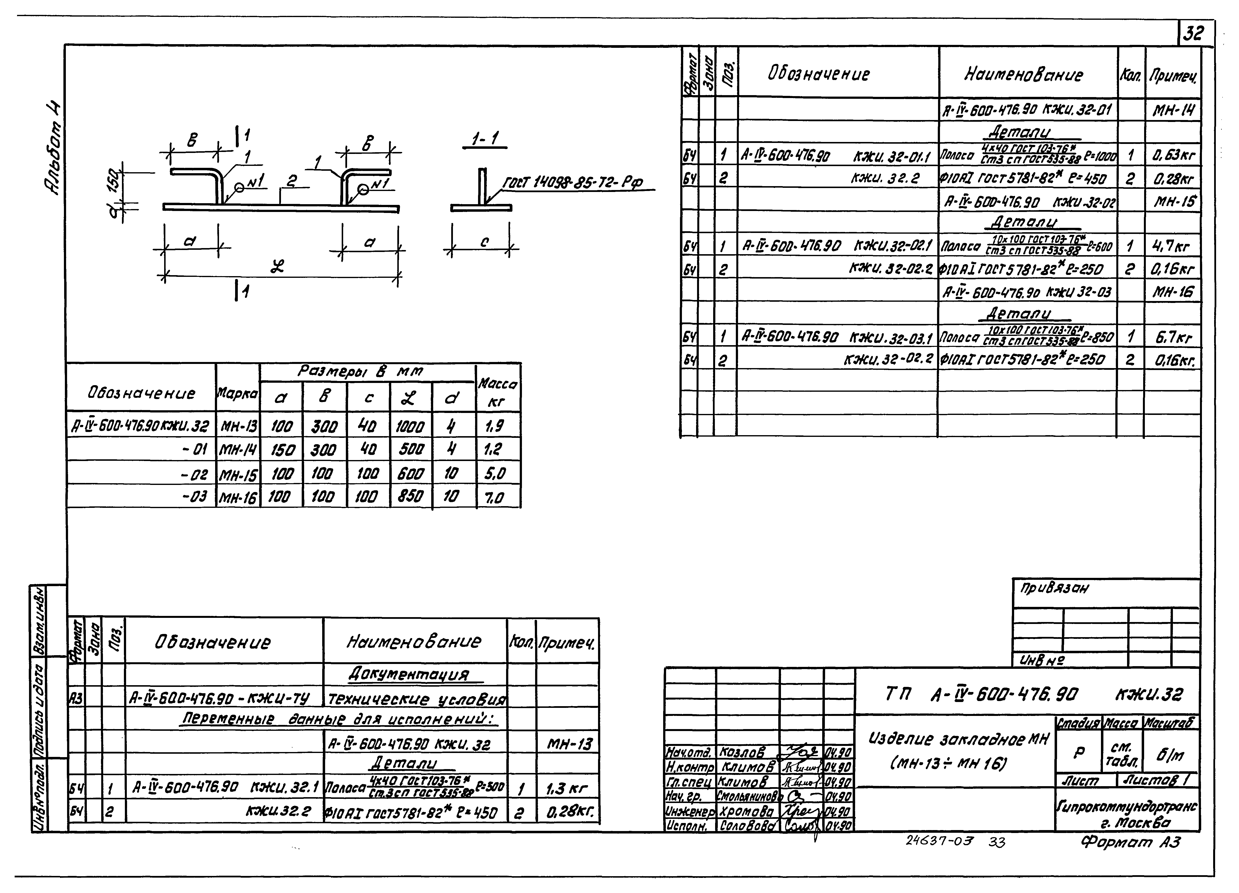 Типовой проект А-IV-600-476.90