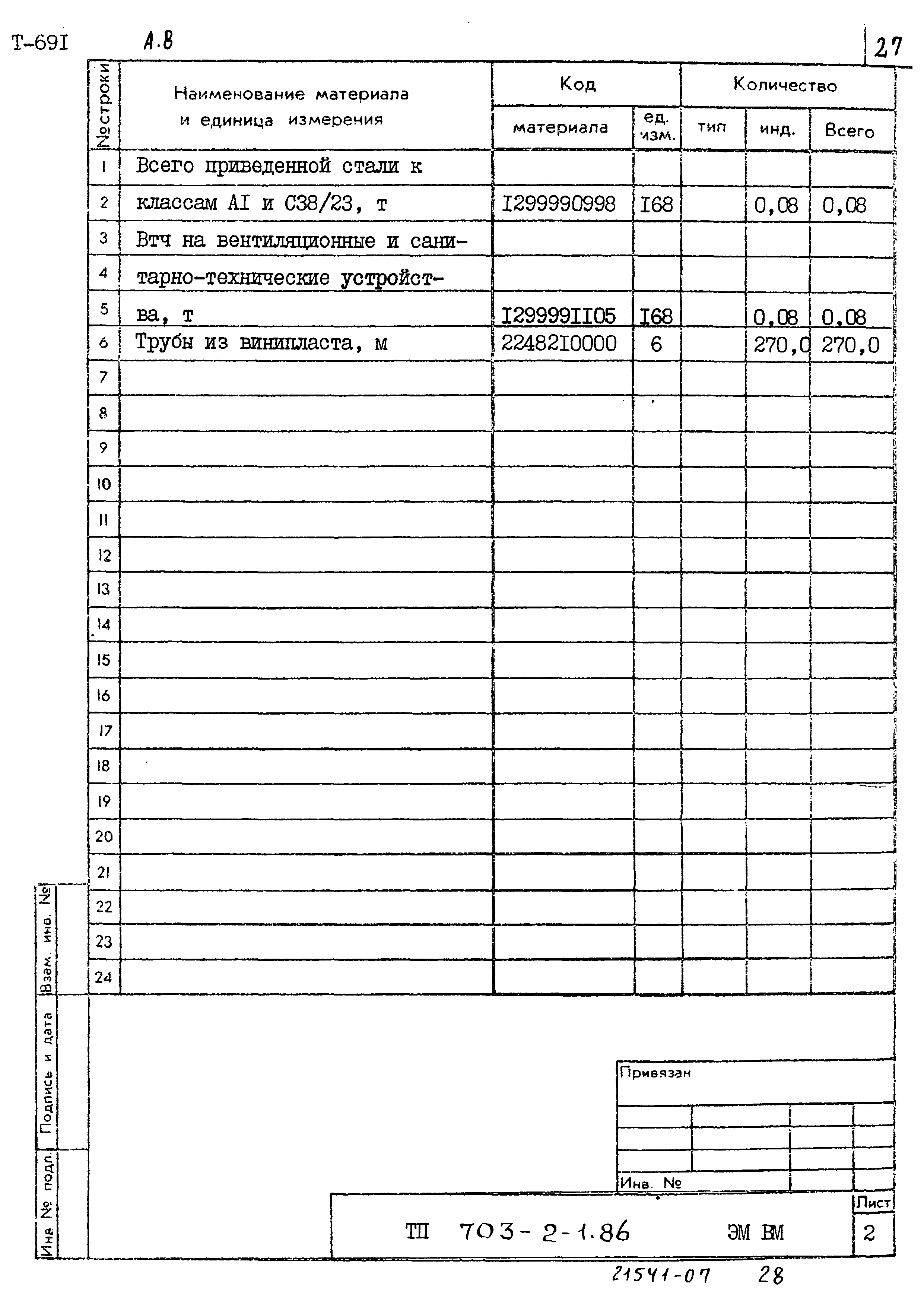 Типовой проект 703-2-1.86