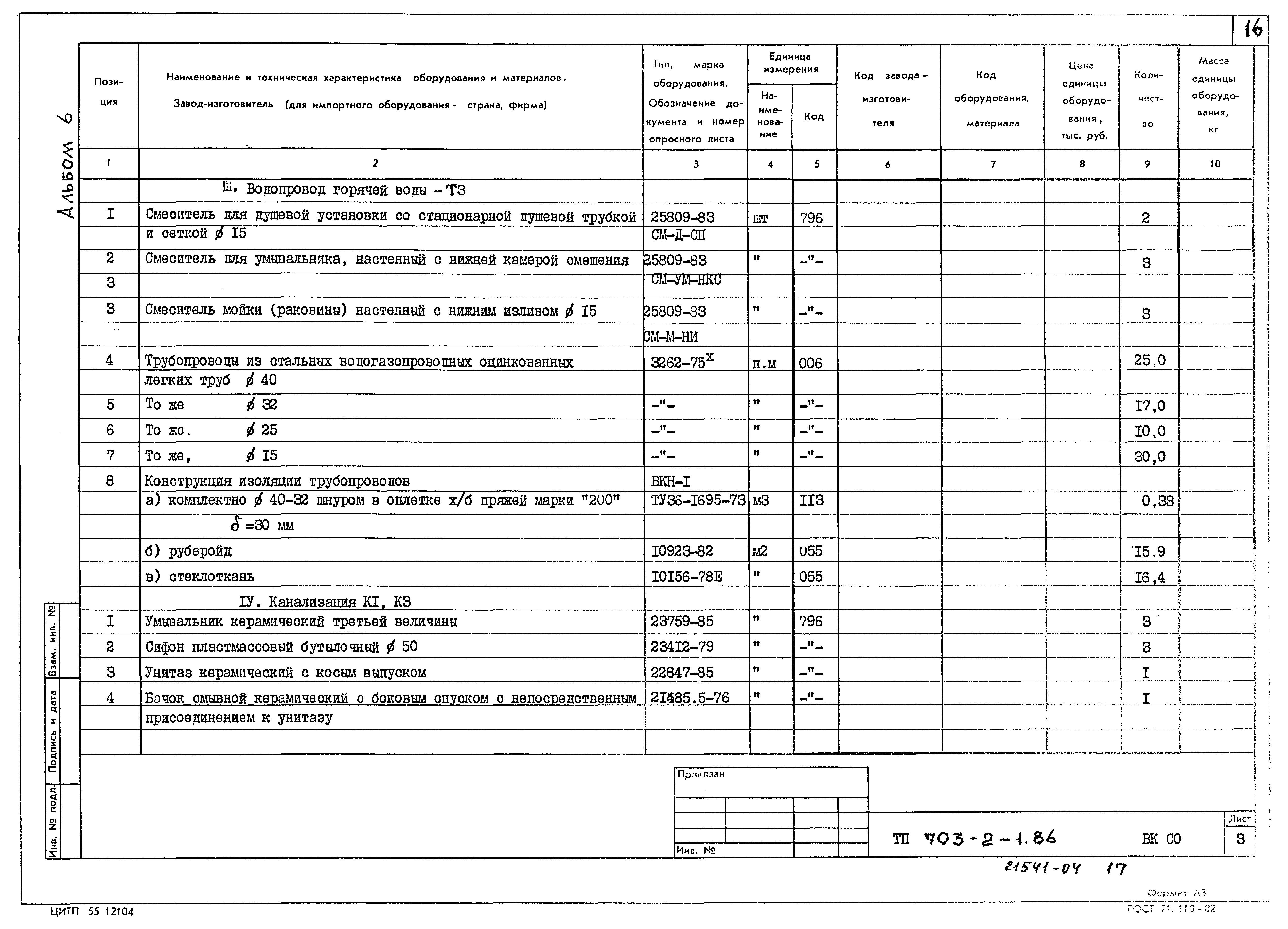 Типовой проект 703-2-1.86