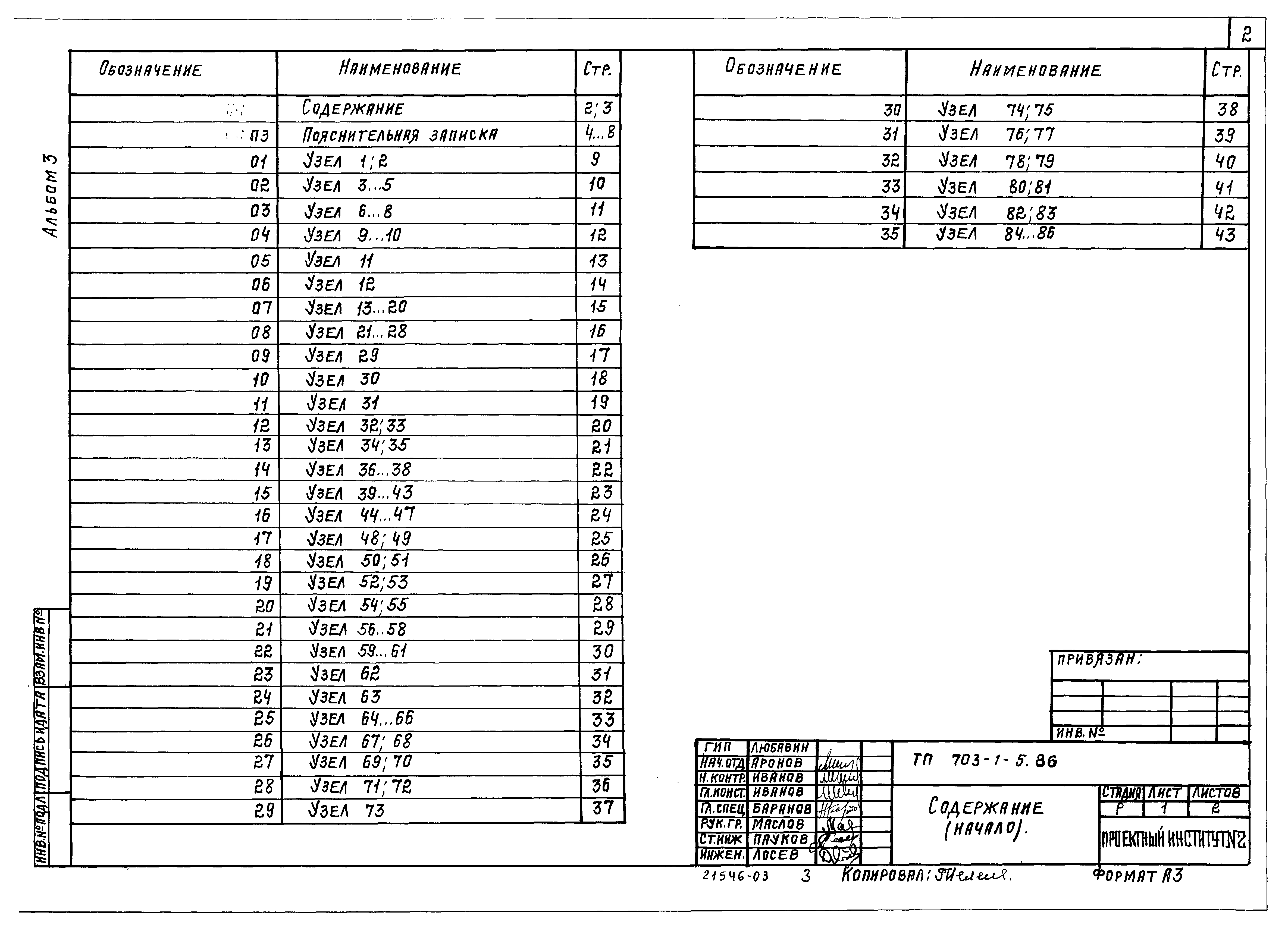 Типовой проект 703-2-1.86