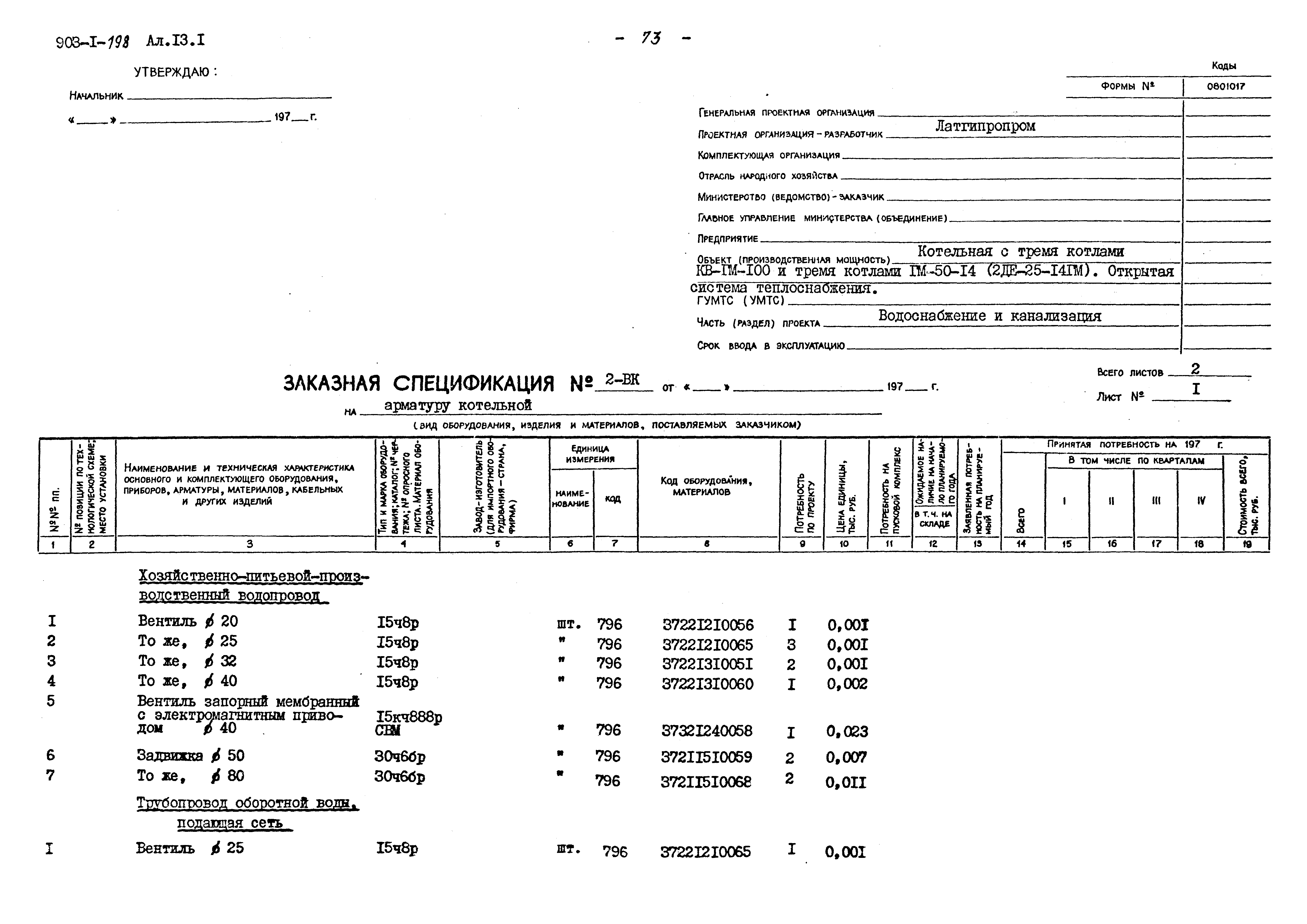 Типовой проект 903-1-198