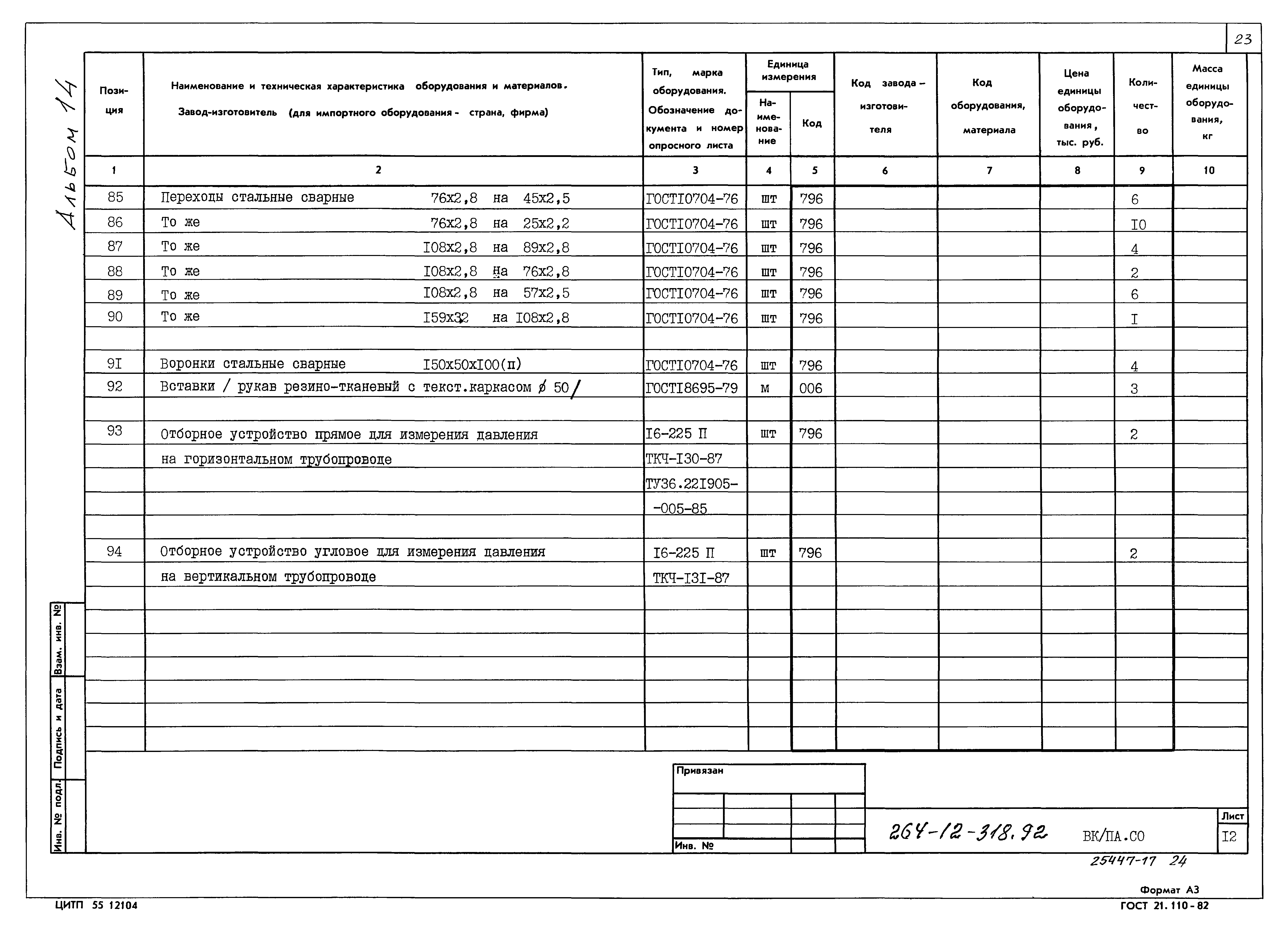 Типовой проект 264-12-318.92