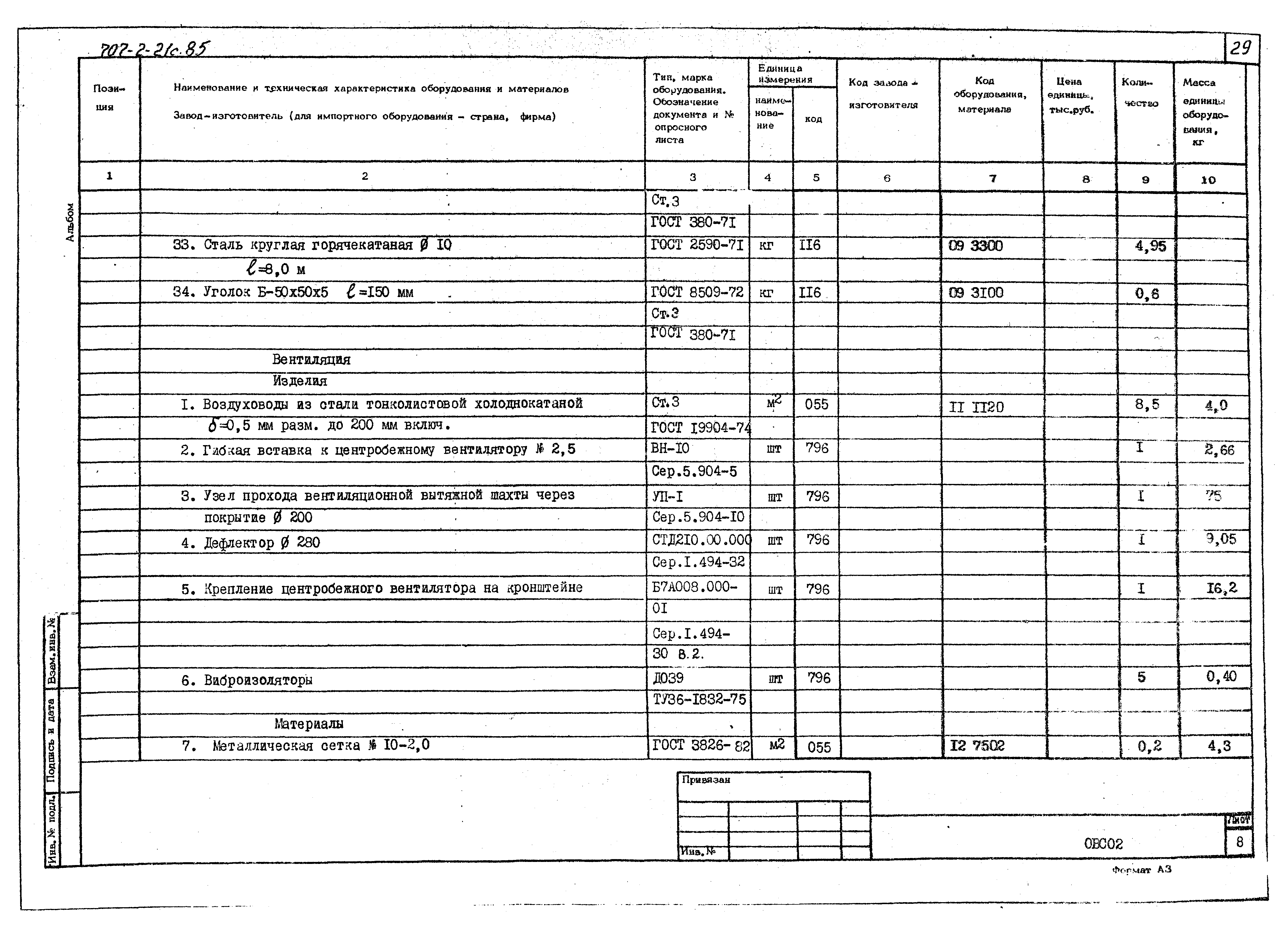 Типовой проект 707-2-21с.85