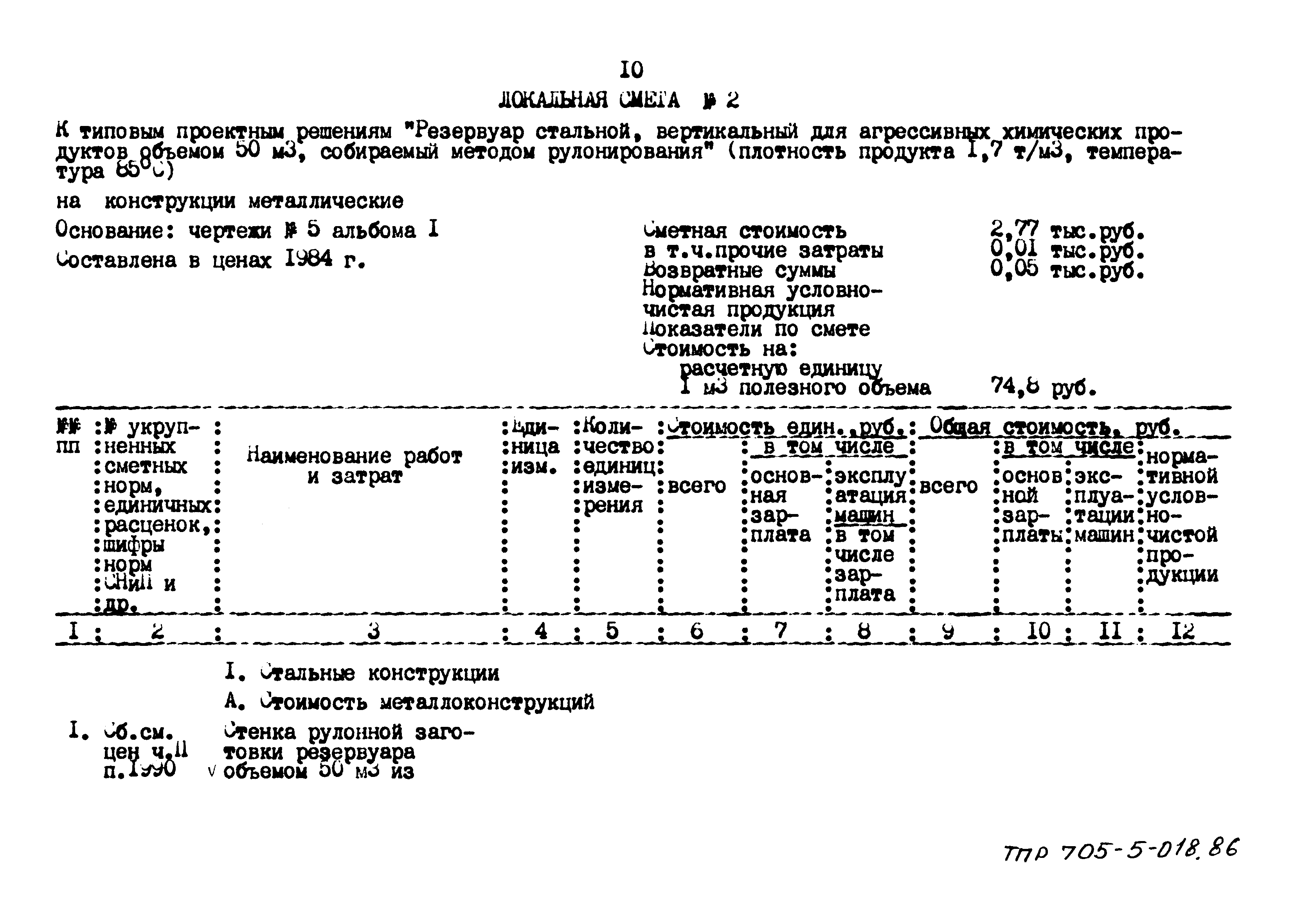 Типовые проектные решения 705-5-018.86