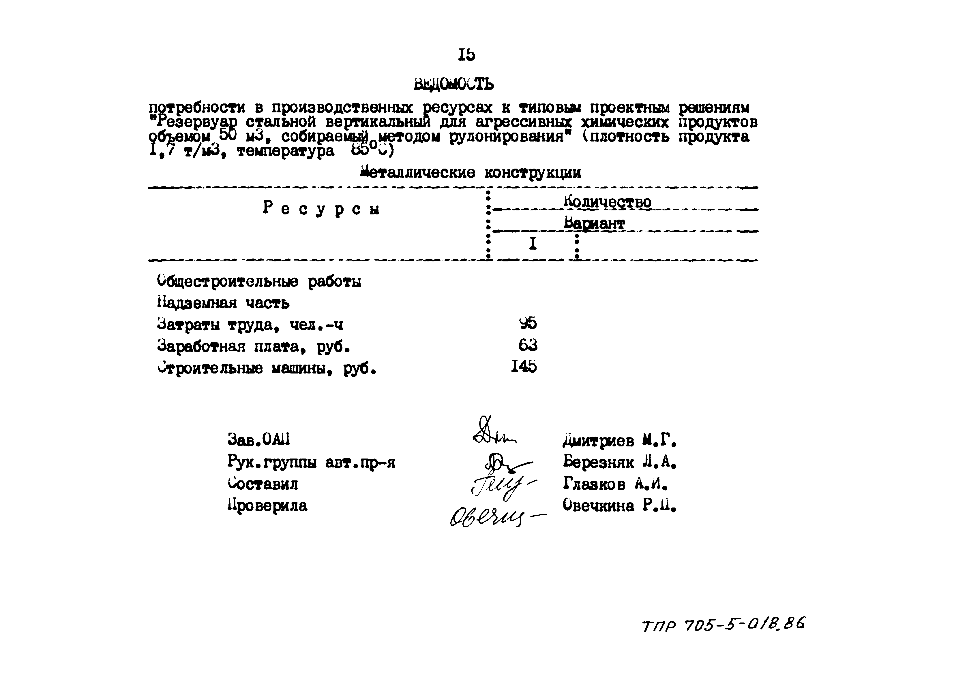 Типовые проектные решения 705-5-018.86