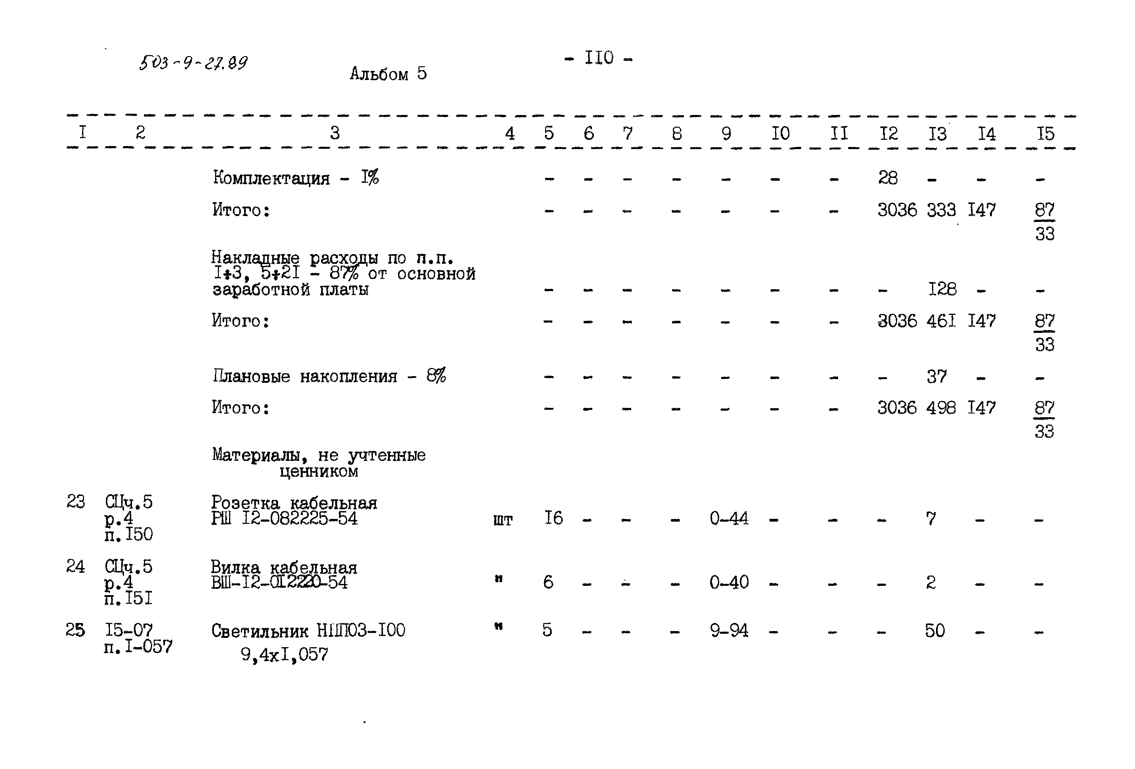 Типовой проект 503-9-27.89