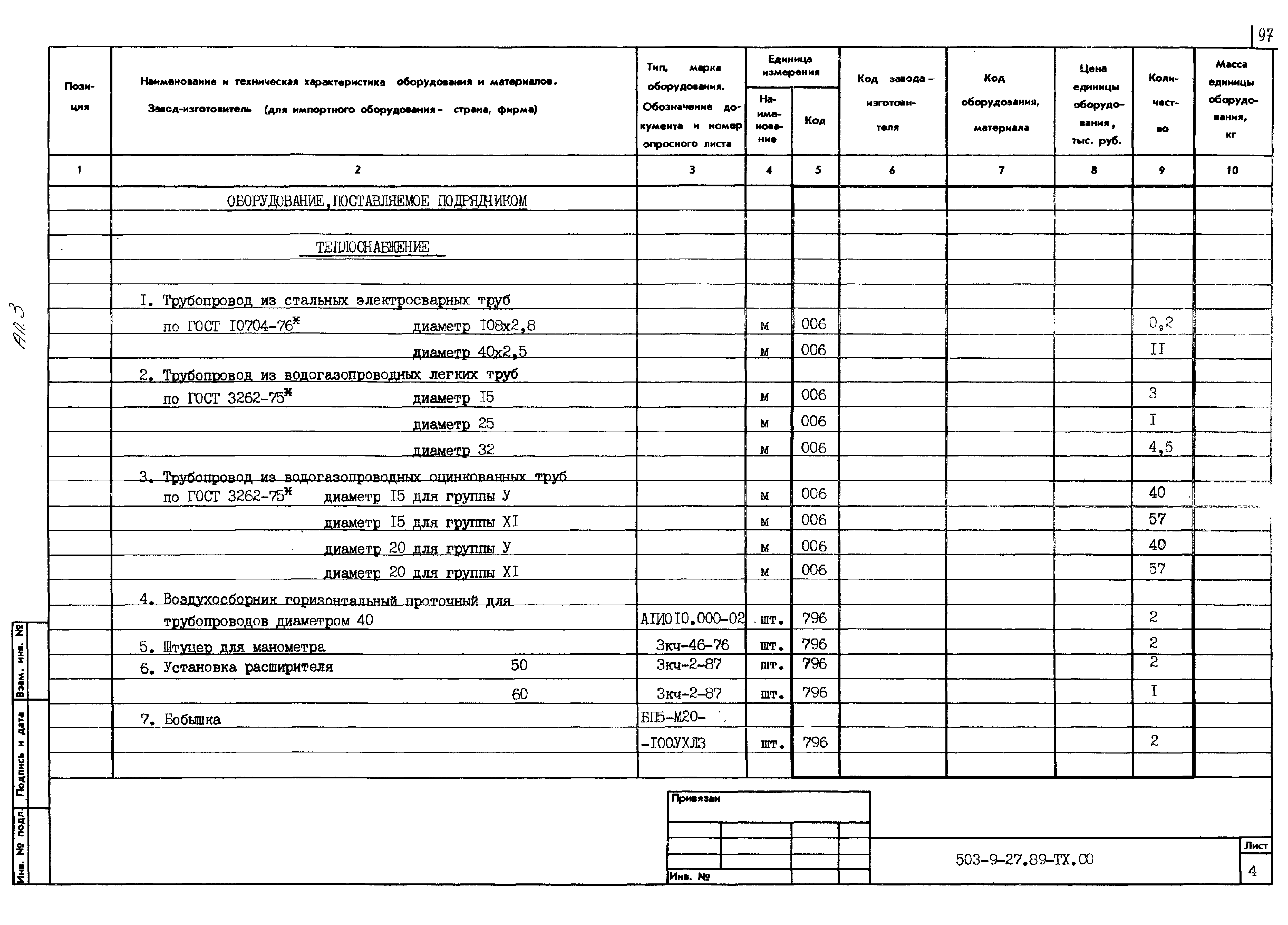 Типовой проект 503-9-27.89