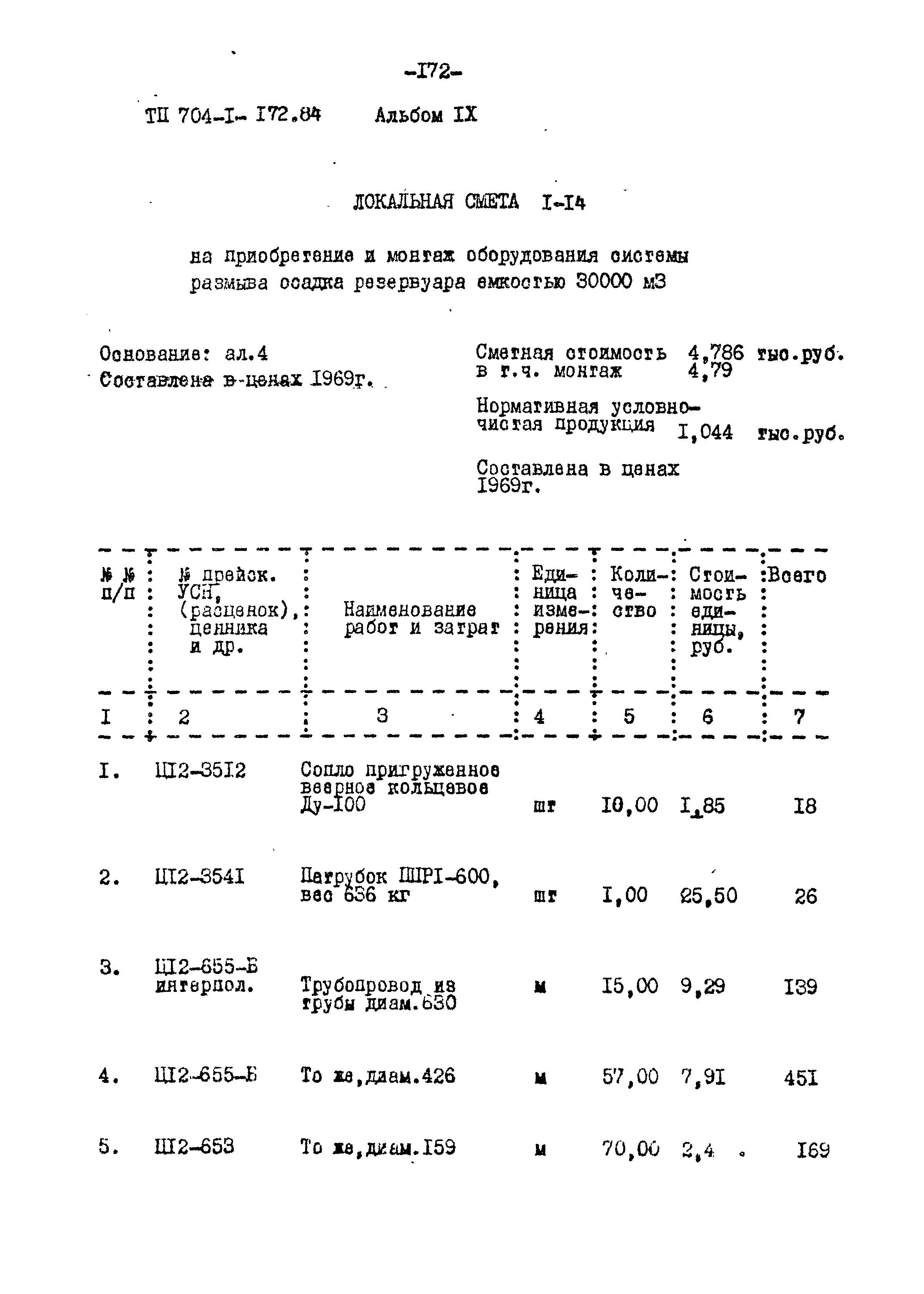 Типовой проект 704-1-172.84